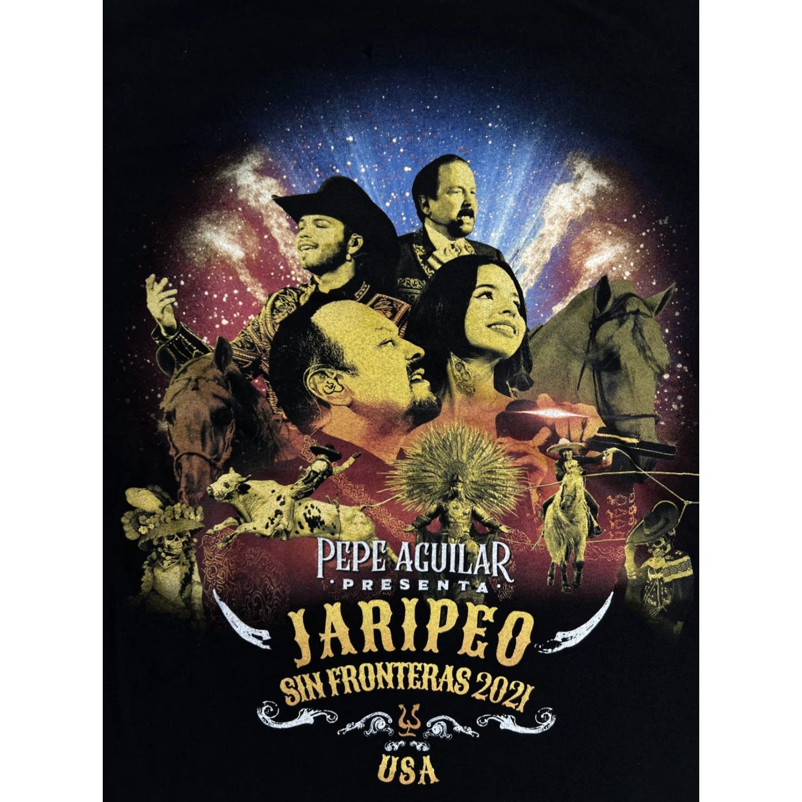 Next Level Pepe Aguilar Jaripeo Sin Fronteras 2021 Shirt Women's Medium Black Tour Size M / US 6-8 / IT 42-44 - 4 Thumbnail