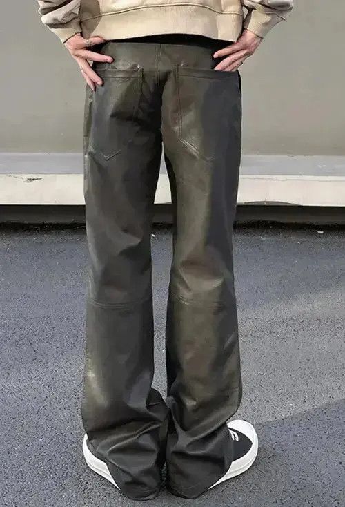 Jean VIBE Streetwear Casual Straight Leg Leather Pant Size US 33 - 3 Thumbnail