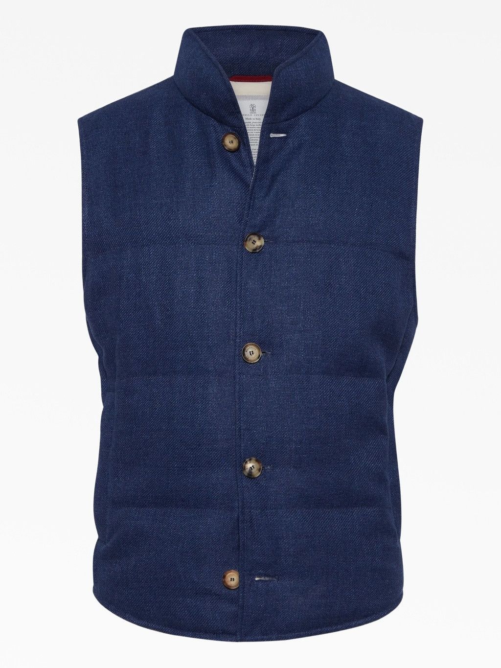 Brunello Cucinelli o1la1rc1a0326 Quilted Denim Vest in Blue Size US XL / EU 56 / 4 - 1 Thumbnail
