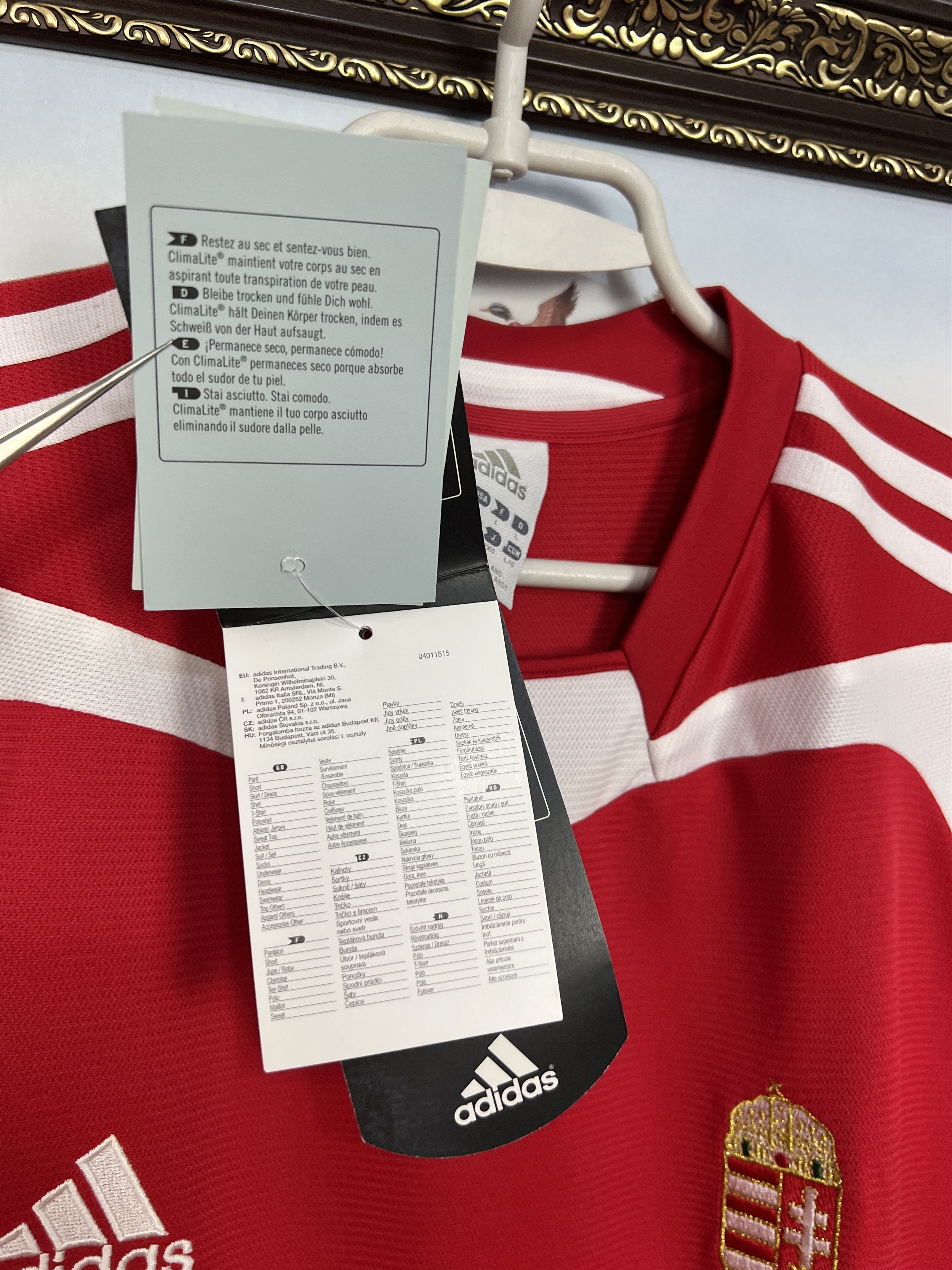 Adidas Hungary Home football shirt Soccer Jersey Trikot National Size US L / EU 52-54 / 3 - 6 Thumbnail