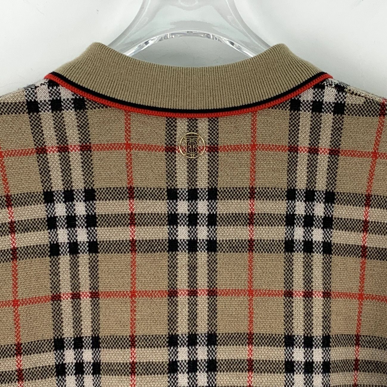 Burberry Burberry Wool Knit Polo Classic Check Brown (S) Size S / US 4 / IT 40 - 5 Thumbnail