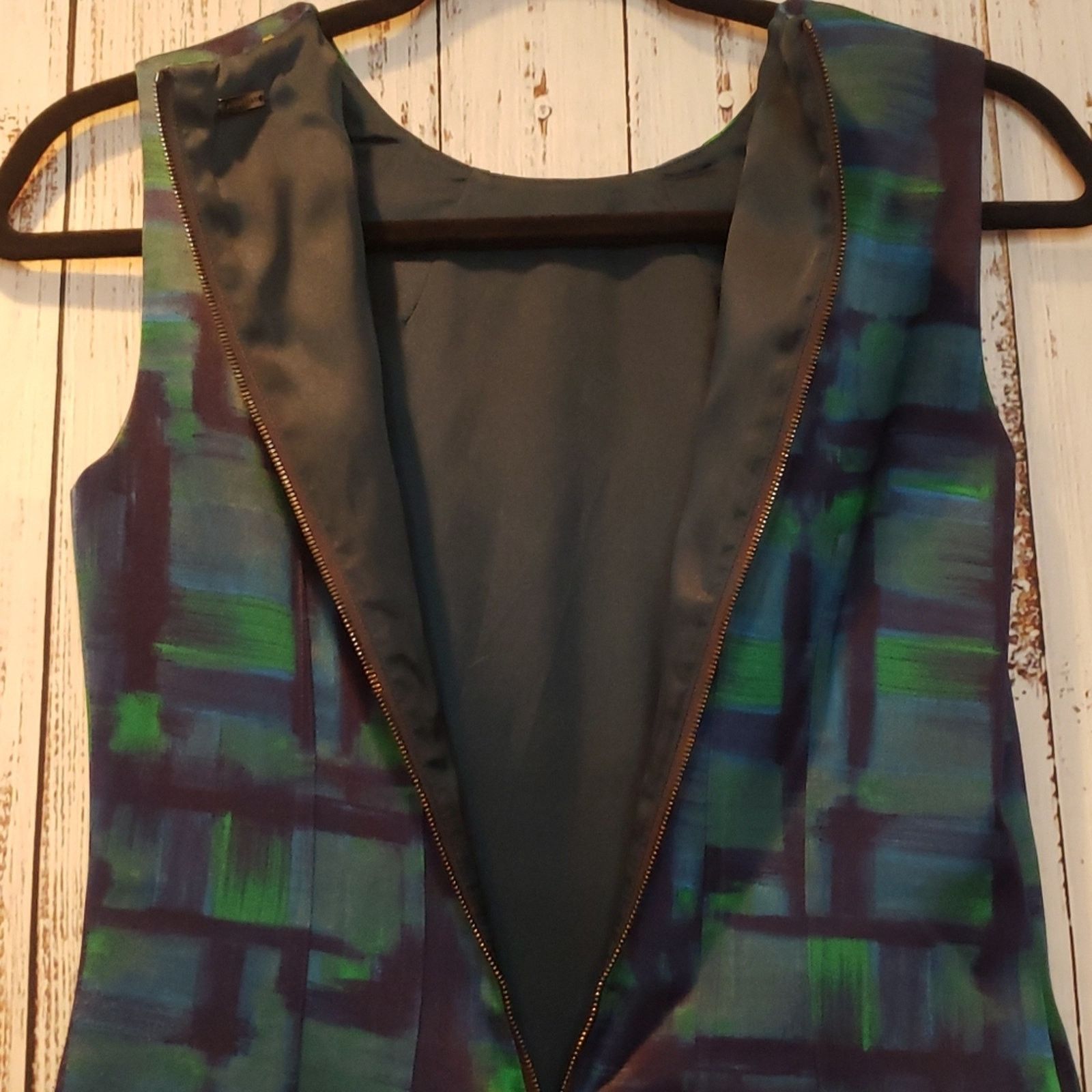 Elie Tahari EUC Elie Tahari Sz 0 Lined sateen midi dress watercolor prnt Size XS / US 0-2 / IT 36-38 - 15 Thumbnail