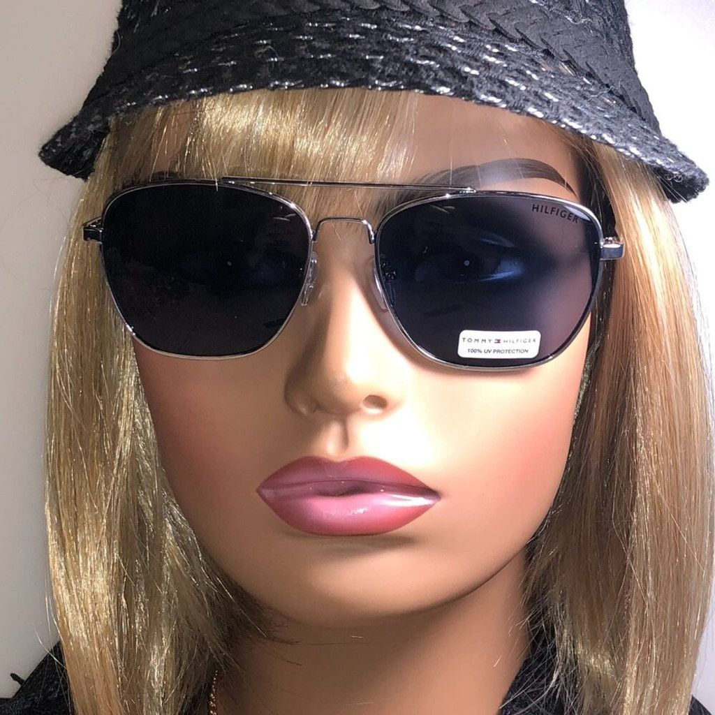 Tommy Hilfiger Tommy Hilfiger Silver & Black Aviator Sunglasses Size ONE SIZE - 1 Thumbnail