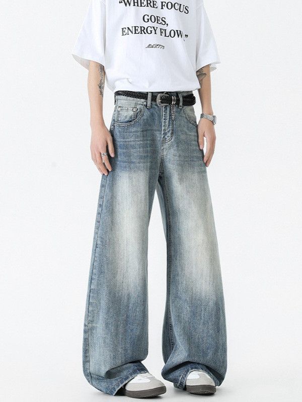 Vintage American bamboo-pattern washed Cleanfit curved jeans Size US 32 / EU 48 - 3 Thumbnail