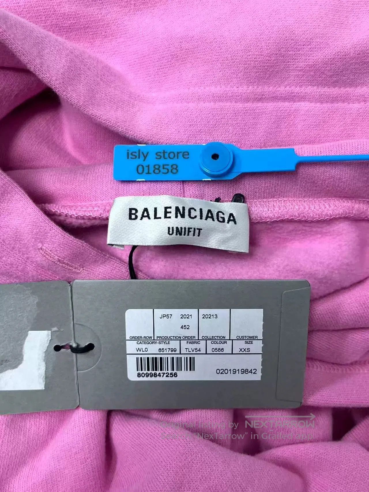 Balenciaga Balenciaga Pink Letter Print Hooded Sweatshirt. Size XXS / US 00 / IT 34 - 5 Thumbnail