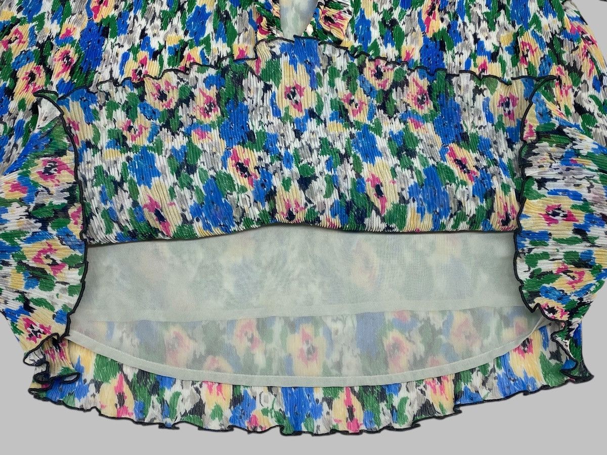 Ganni 🔥 GANNI FLORAL BLOUSE RIBBED BREATHABLE Y2K PARIS AESTHETIC Size XS / US 0-2 / IT 36-38 - 18 Thumbnail