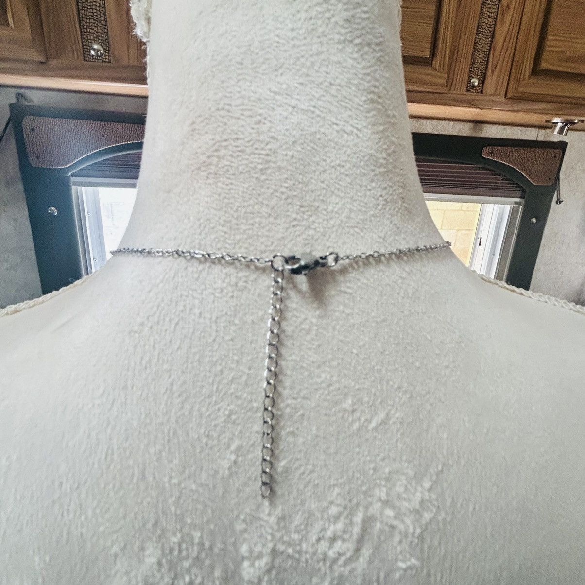 Vintage Handcrafted repurpose etched silver fringe pendant necklace Size ONE SIZE - 4 Thumbnail