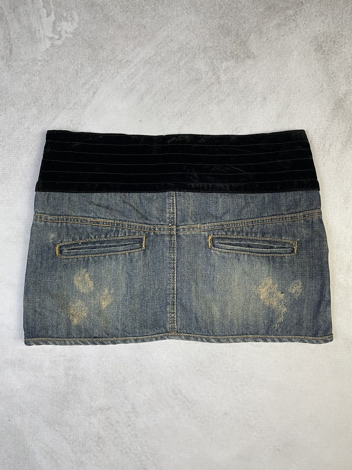 Lip Service 2000s Lip Service Hybrid Velvet Waist Denim Skirt Size 27" / US 4 / IT 40 - 5 Thumbnail