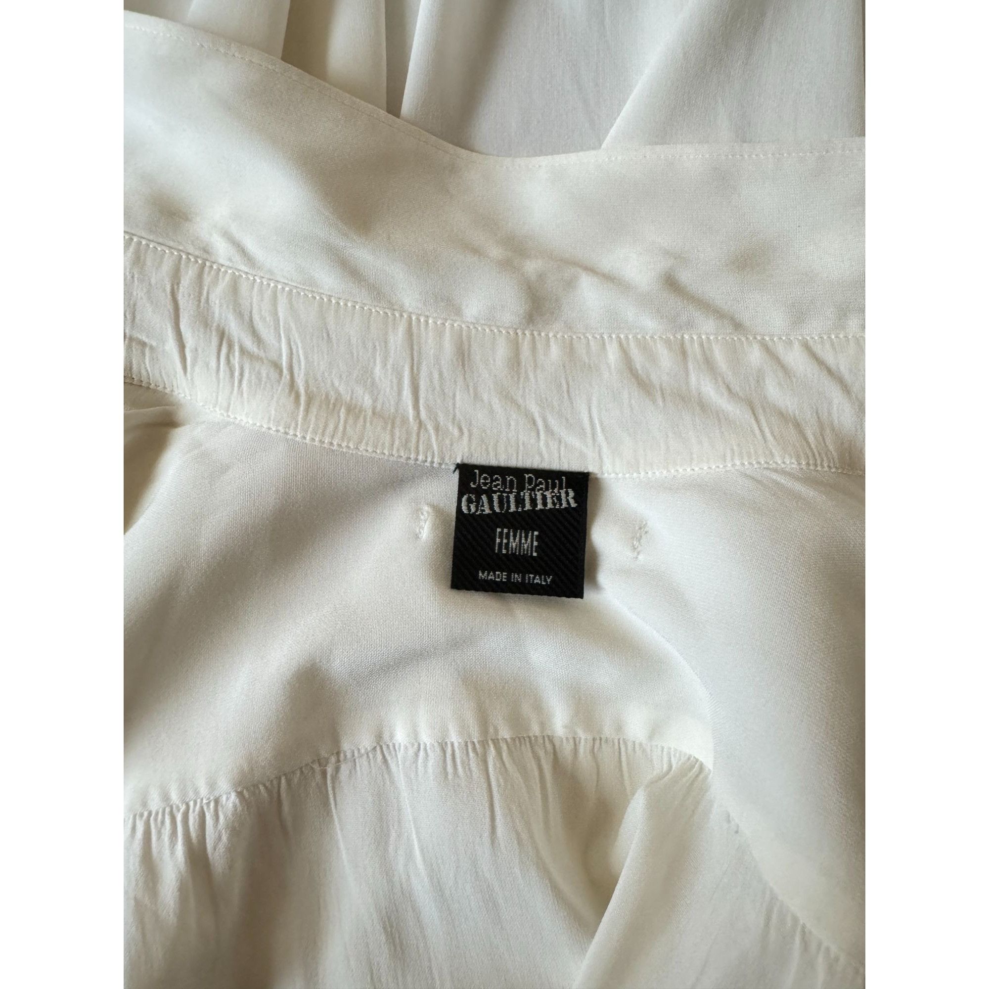 Jean Paul Gaultier Vintage Ecru Rayon Shirt Size L / US 10 / IT 46 - 5 Thumbnail