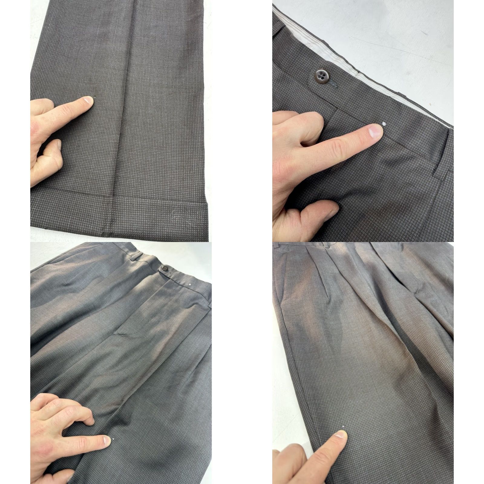 Zanella Zanella Italy Wool Austin Dress Pants Gray Twill Pleated Cuffs 36x33 Mens Regular Straight Rise High Pockets Belt Loops Zip Button Size US 36 / EU 52 - 9 Thumbnail