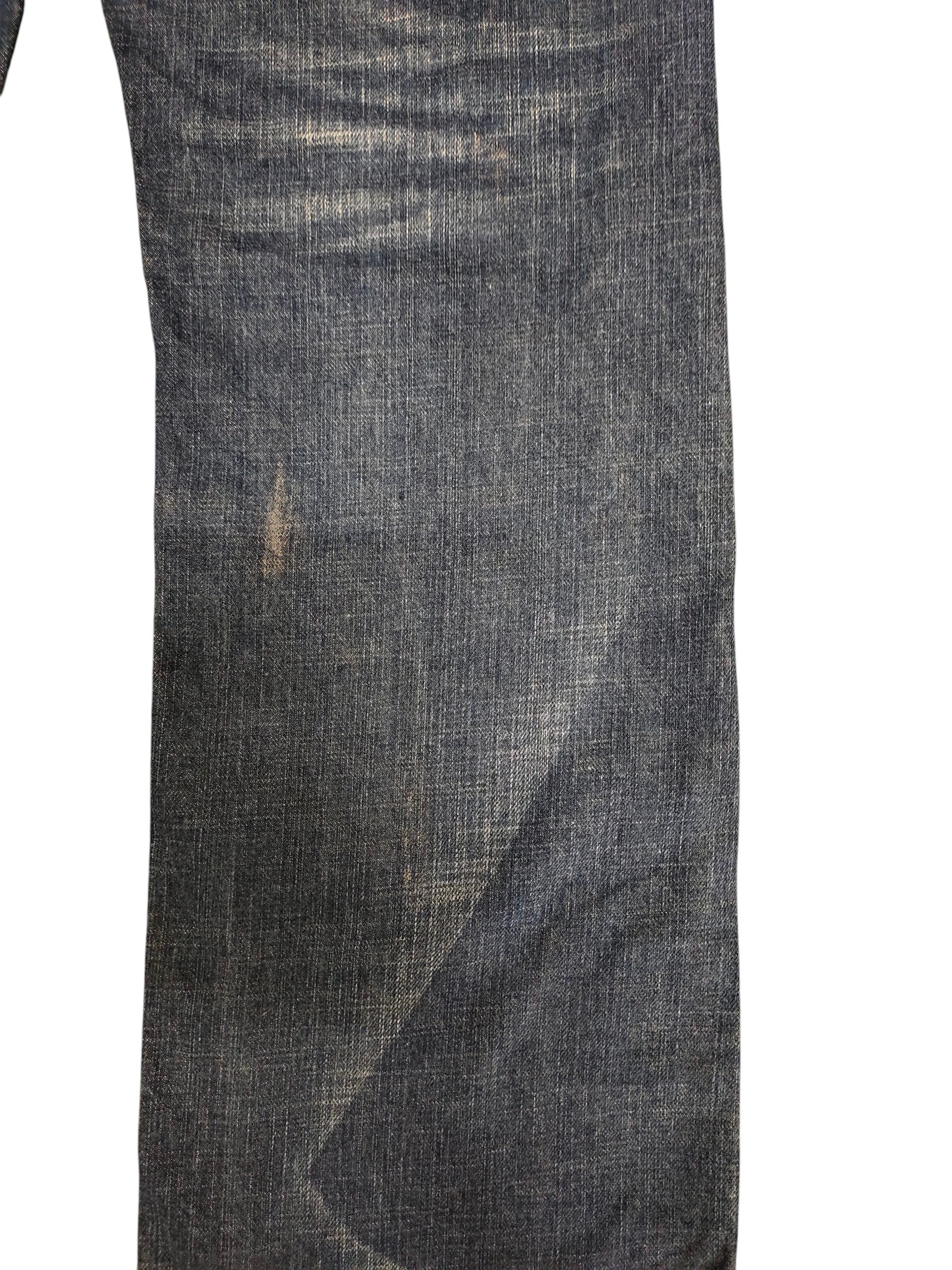 Comme des Garcons × Undercover Vintage 2000s Red Pepper Leather Trim Clawmark Denim Jeans Size US 34 / EU 50 - 3 Thumbnail