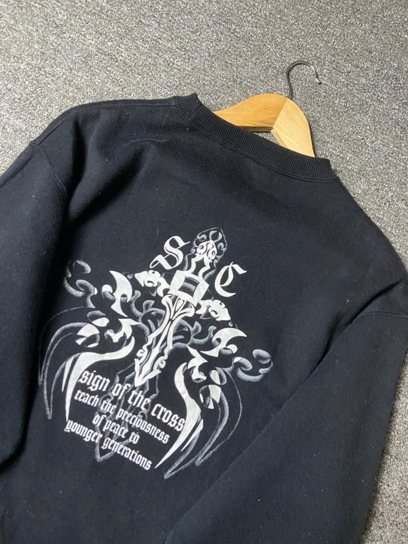 Japanese Brand Bill Crop Brand Sign Off Cross Crewneck Sweatshirt (174) Size US L / EU 52-54 / 3 - 2 Thumbnail