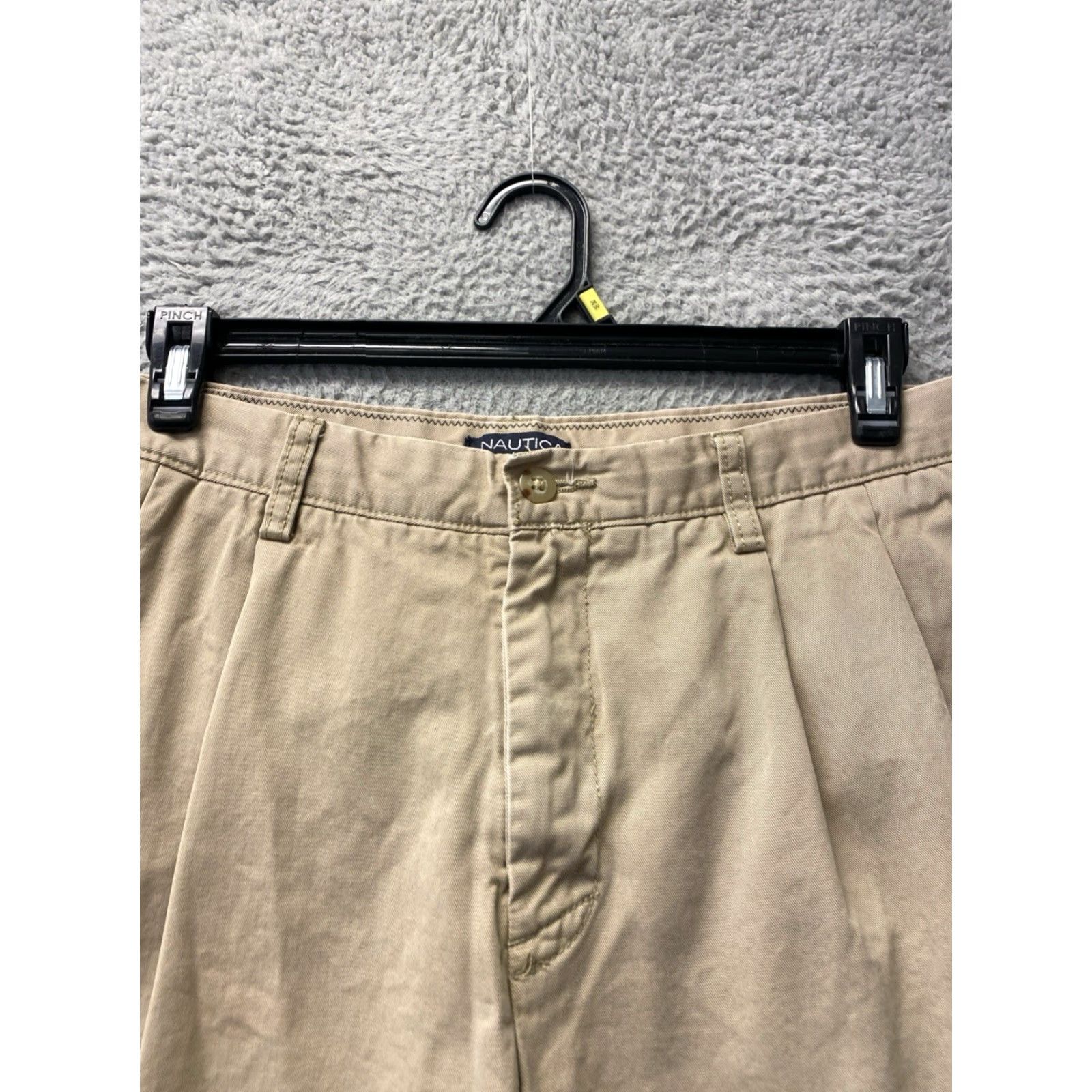 Nautica Nautica Men's Classic Fit Shorts Khaki Tan Cotton 9in Inseam Zip Button Pockets Casual Golf/Beach 32 Regular Mens Size US 32 / EU 48 - 2 Thumbnail
