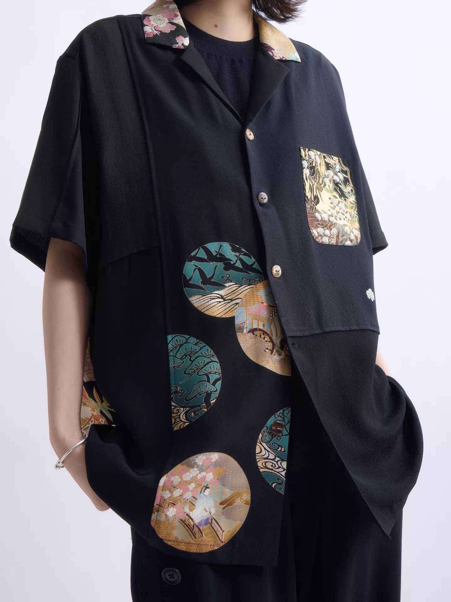 Aviva Jifei Xue Aviva Jifei Xue Antique Kimono Silk Patchwork Shirt Size US L / EU 52-54 / 3 - 1 Thumbnail