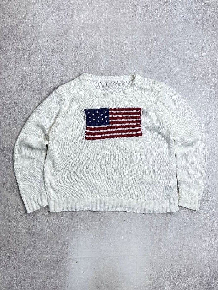 Vintage Vintage USA Flag Knit Sweater S Polo Style Old Money Size US S / EU 44-46 / 1 - 1 Thumbnail
