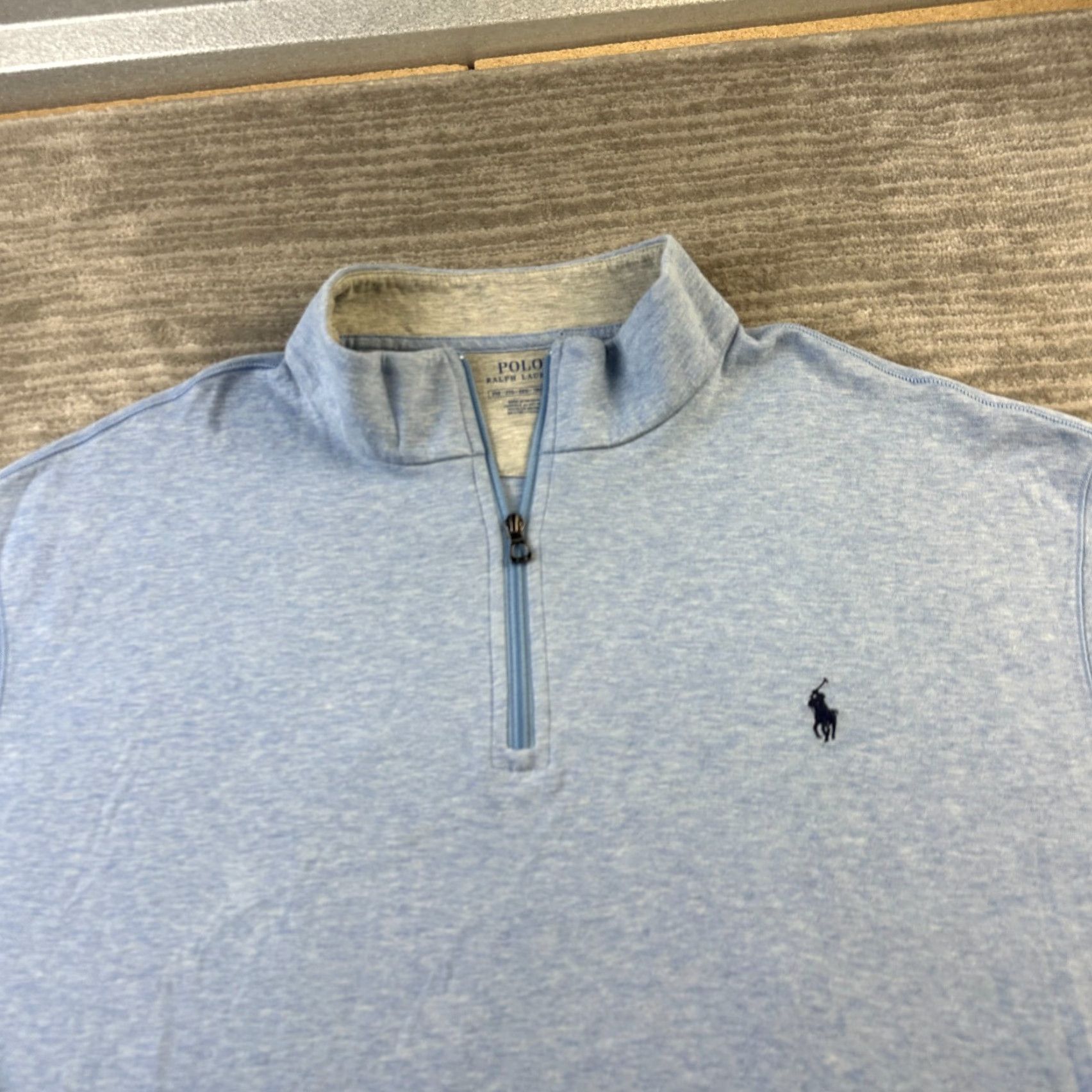 Polo Ralph Lauren Polo Ralph Lauren Sweater Mens 2XB 2XL Big Blue Knit Quarter Zip Pony Soft Size US XXL / EU 58 / 5 - 3 Thumbnail