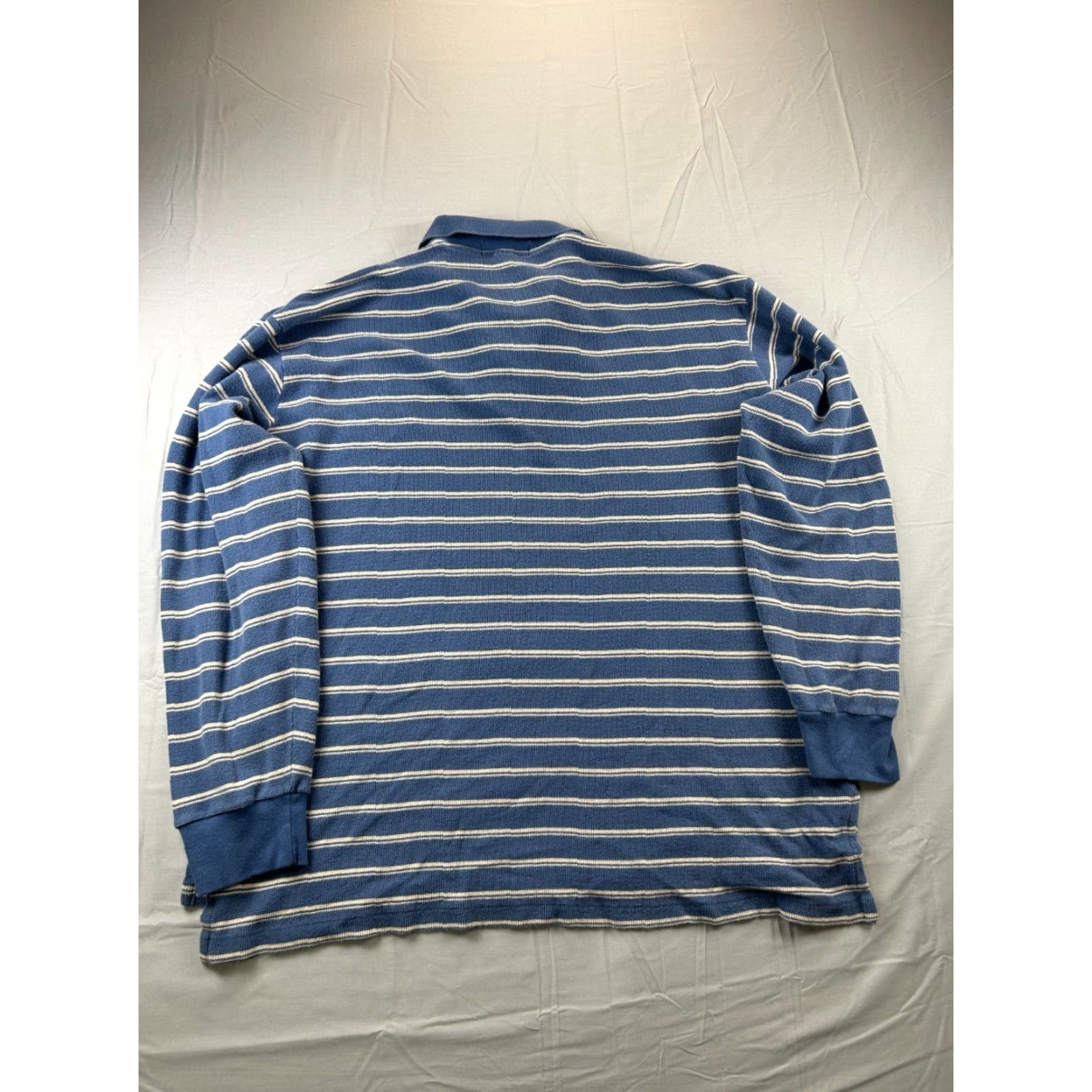 Polo Ralph Lauren Polo Ralph Lauren Polo Shirt Mens XL Blue Striped Long Sleeve Waffle Knit Size US XL / EU 56 / 4 - 5 Thumbnail