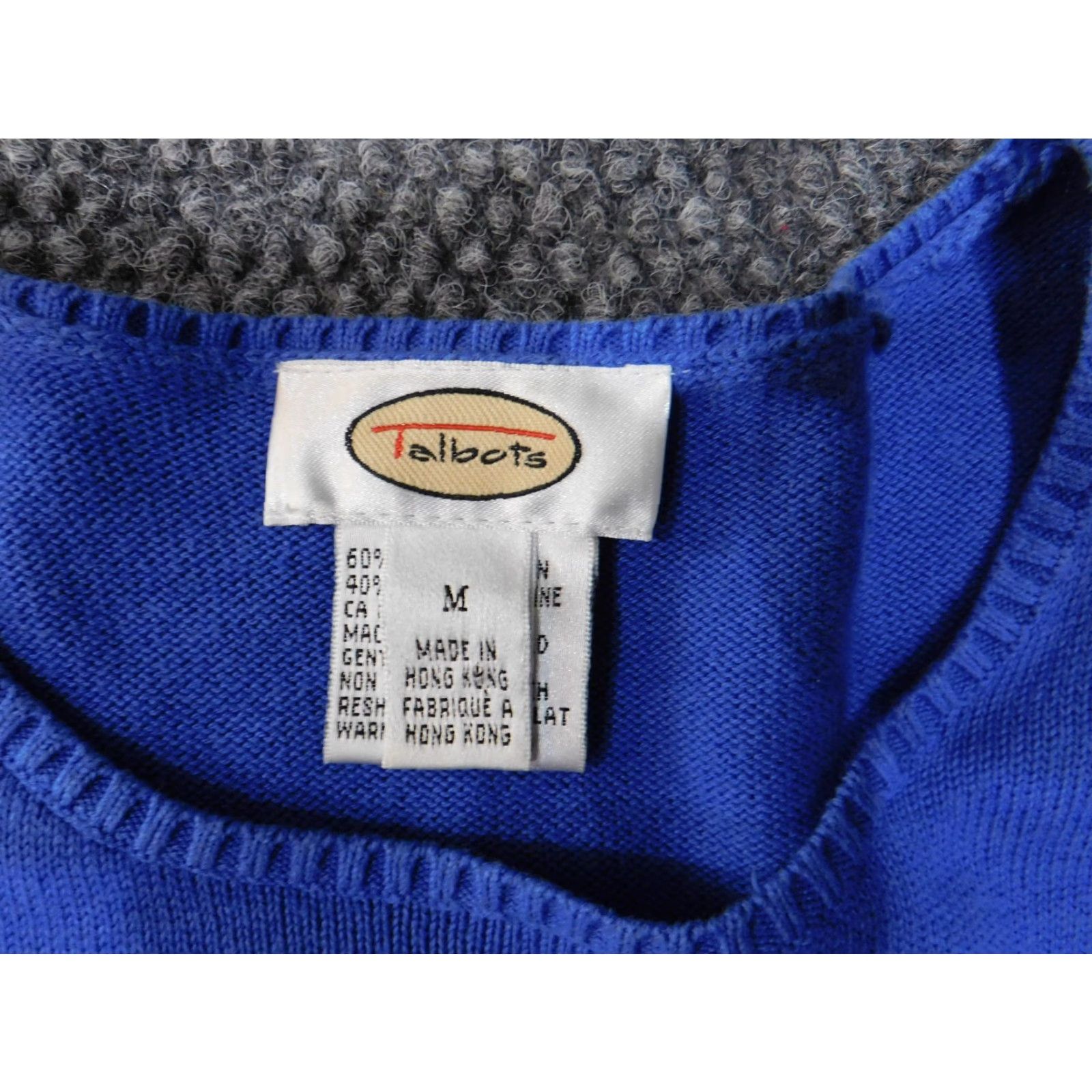 Talbots Talbots Sweater Medium blue womens pullover knit cotton rayon stretch casual Size M / US 6-8 / IT 42-44 - 4 Thumbnail