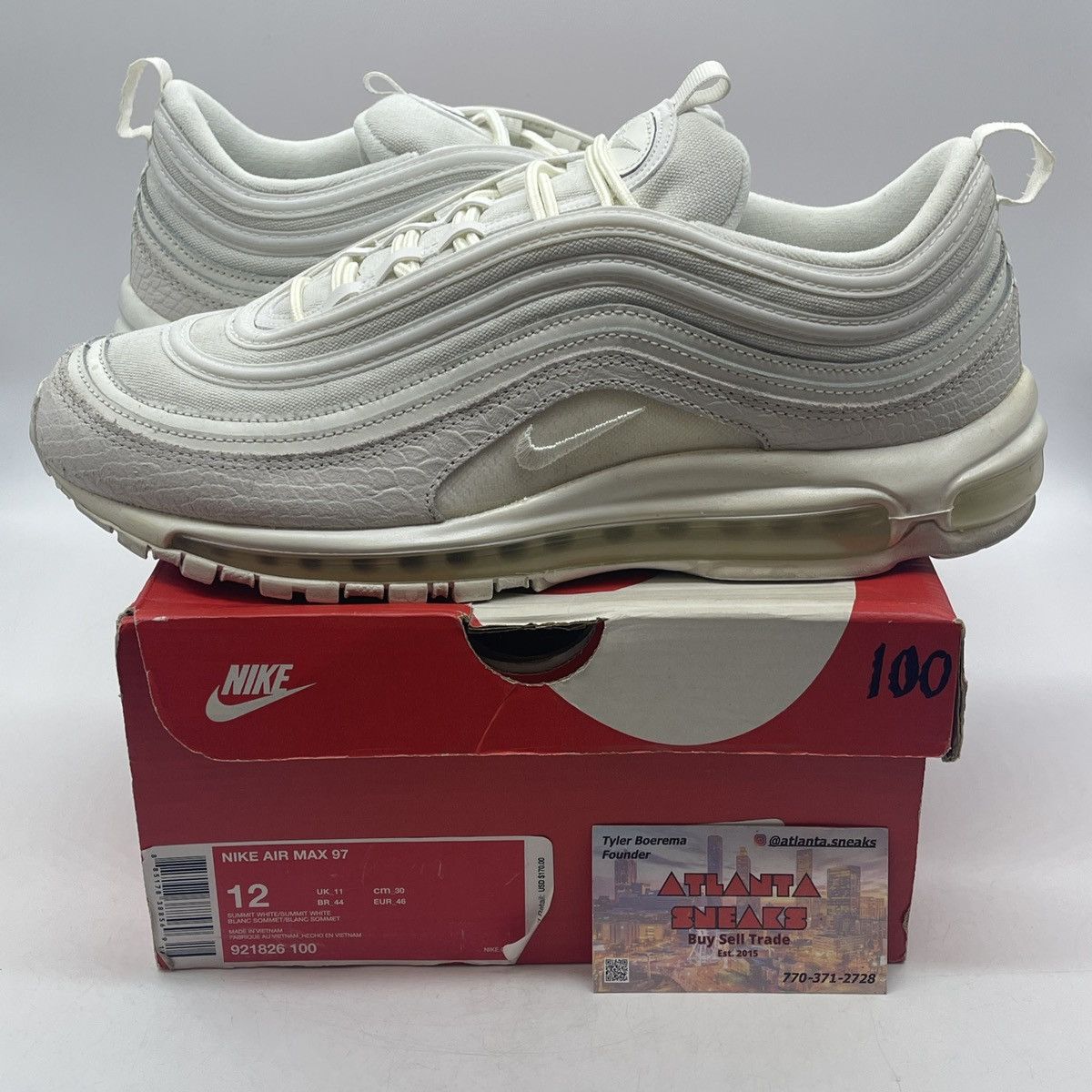 Nike Air max 97 summit white Size US 12 / EU 45 - 1 Thumbnail