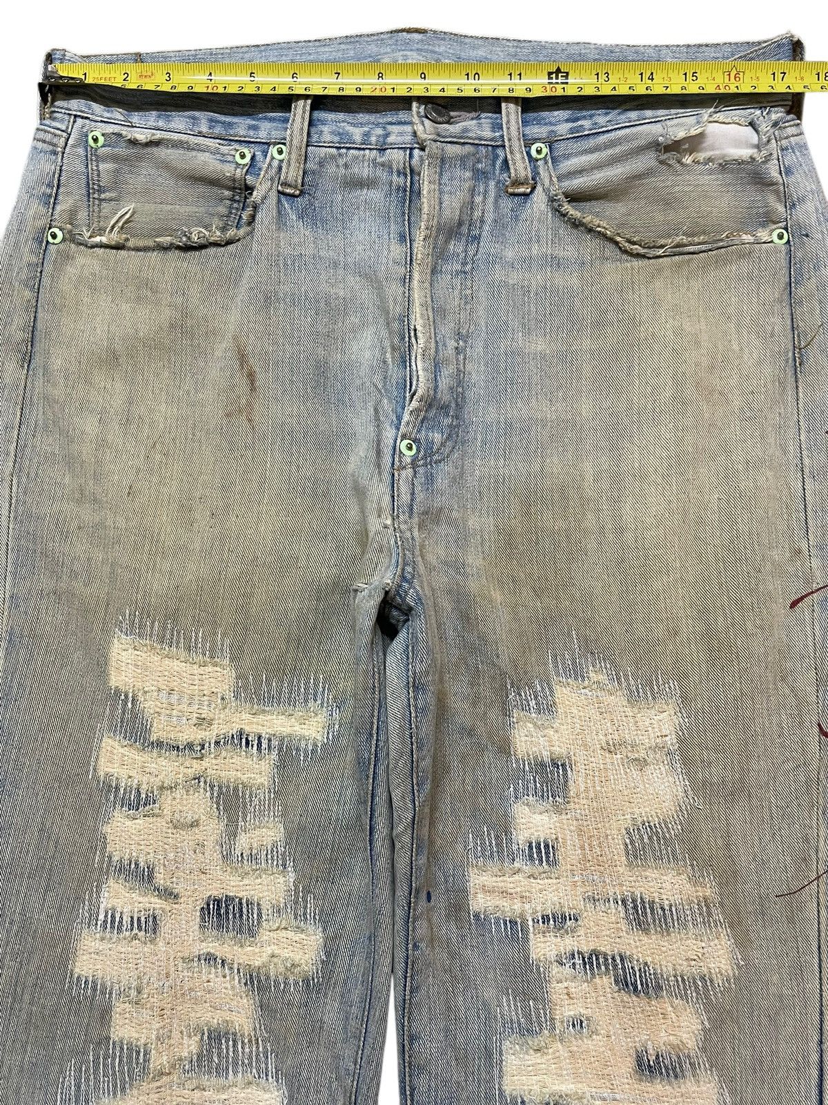 14th Addiction Vintage Japanese Brand Mud Wash Distress Paint Splatter Jean Size US 34 / EU 50 - 12 Thumbnail