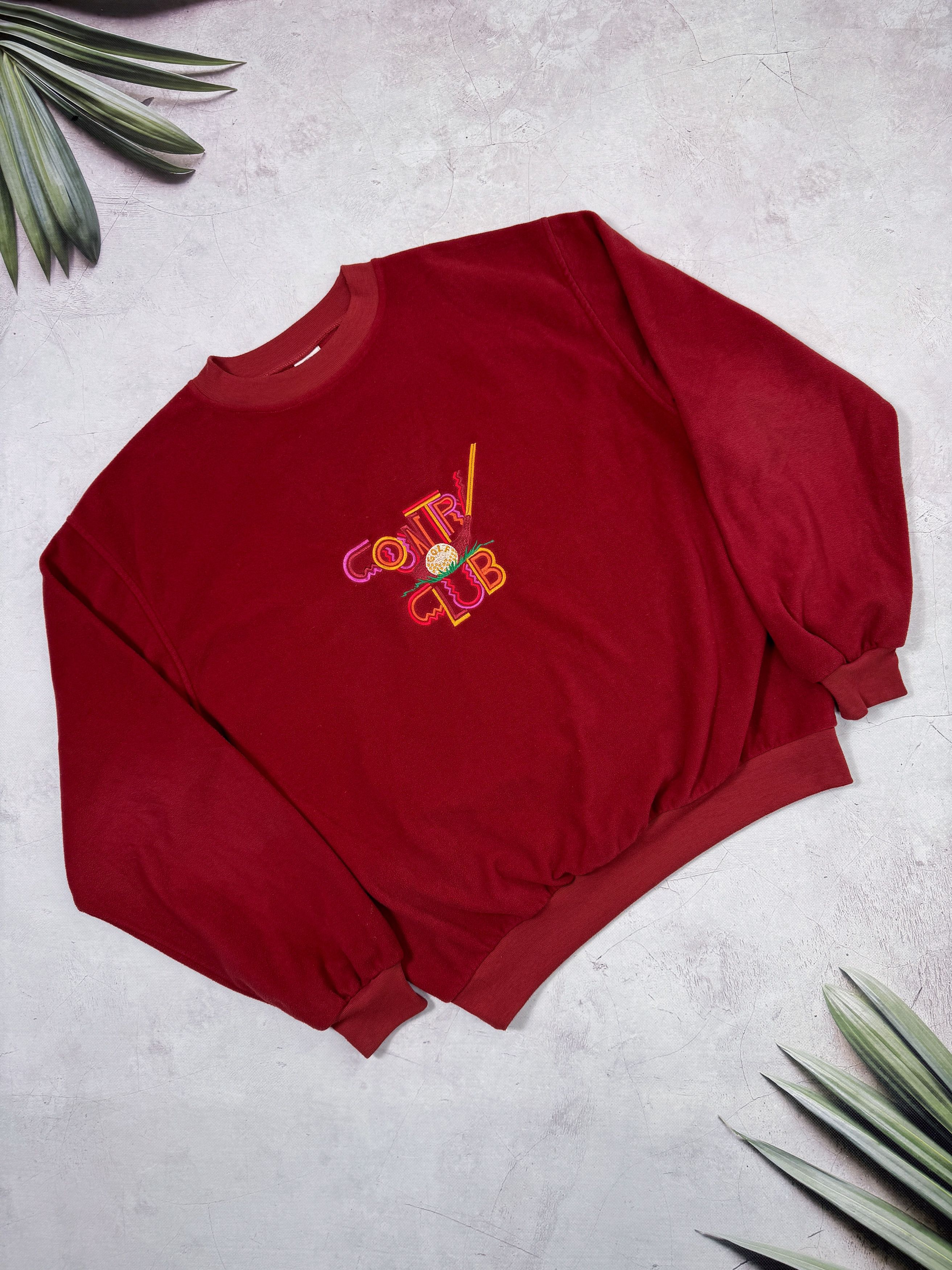 Bogner Vintage Bogner Sweatshirt Fleece Country Golf Club Burgundy Size US XL / EU 56 / 4 - 1 Thumbnail