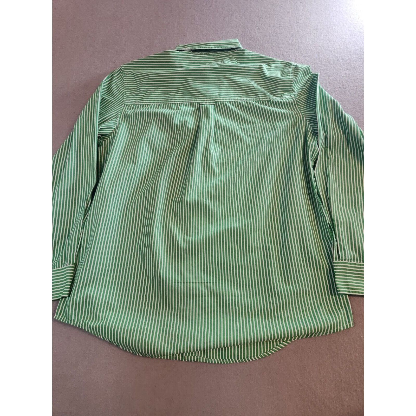 Chaps Mens Chaps Long Sleeve Green Striped Button Front Shirt Size US M / EU 48-50 / 2 - 9 Thumbnail