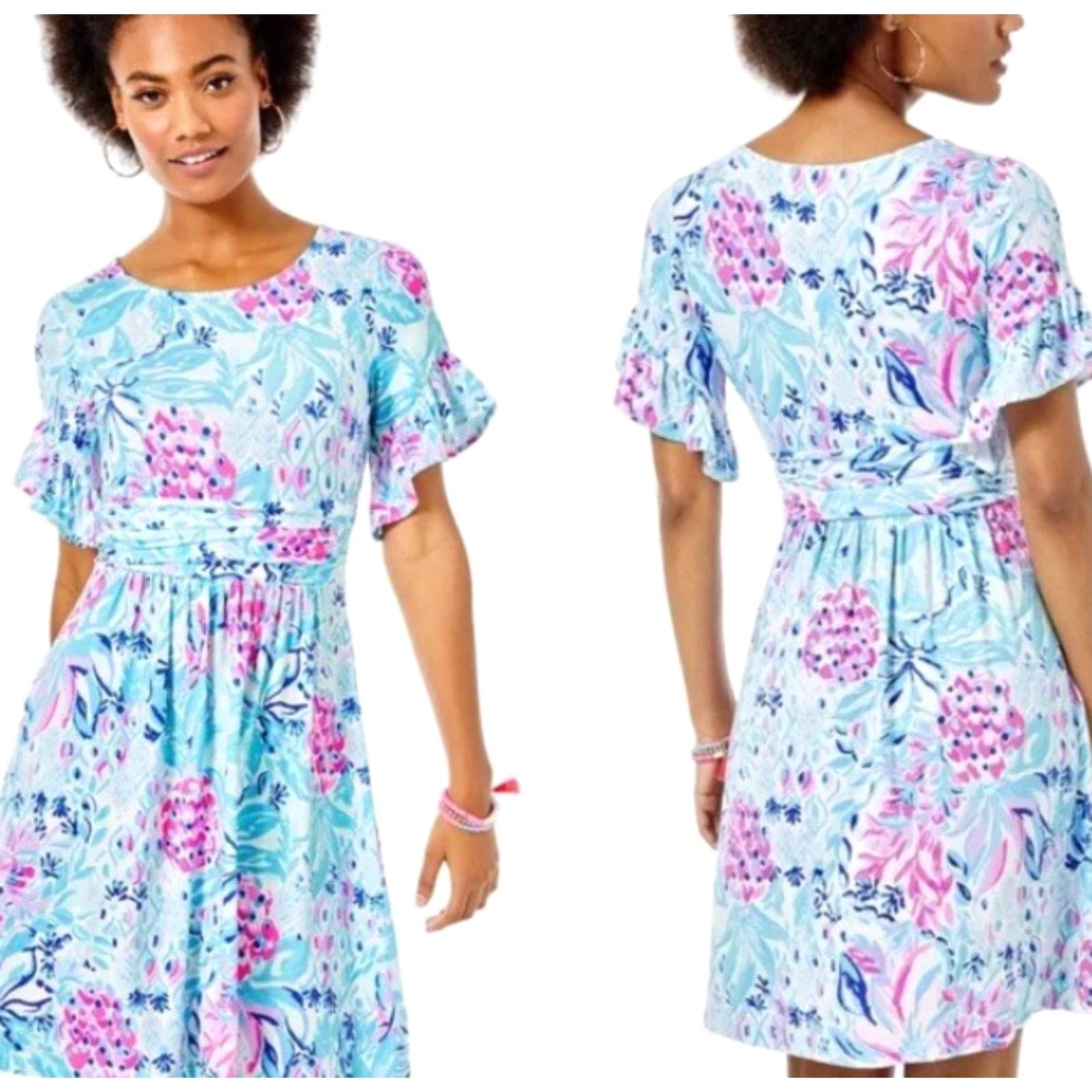 Lilly Pulitzer Lilly Pulitzer Riegan Zanzibar Blue Party Princess Fit Flare Dress Sz XXS Size XXS / US 00 / IT 34 - 2 Thumbnail