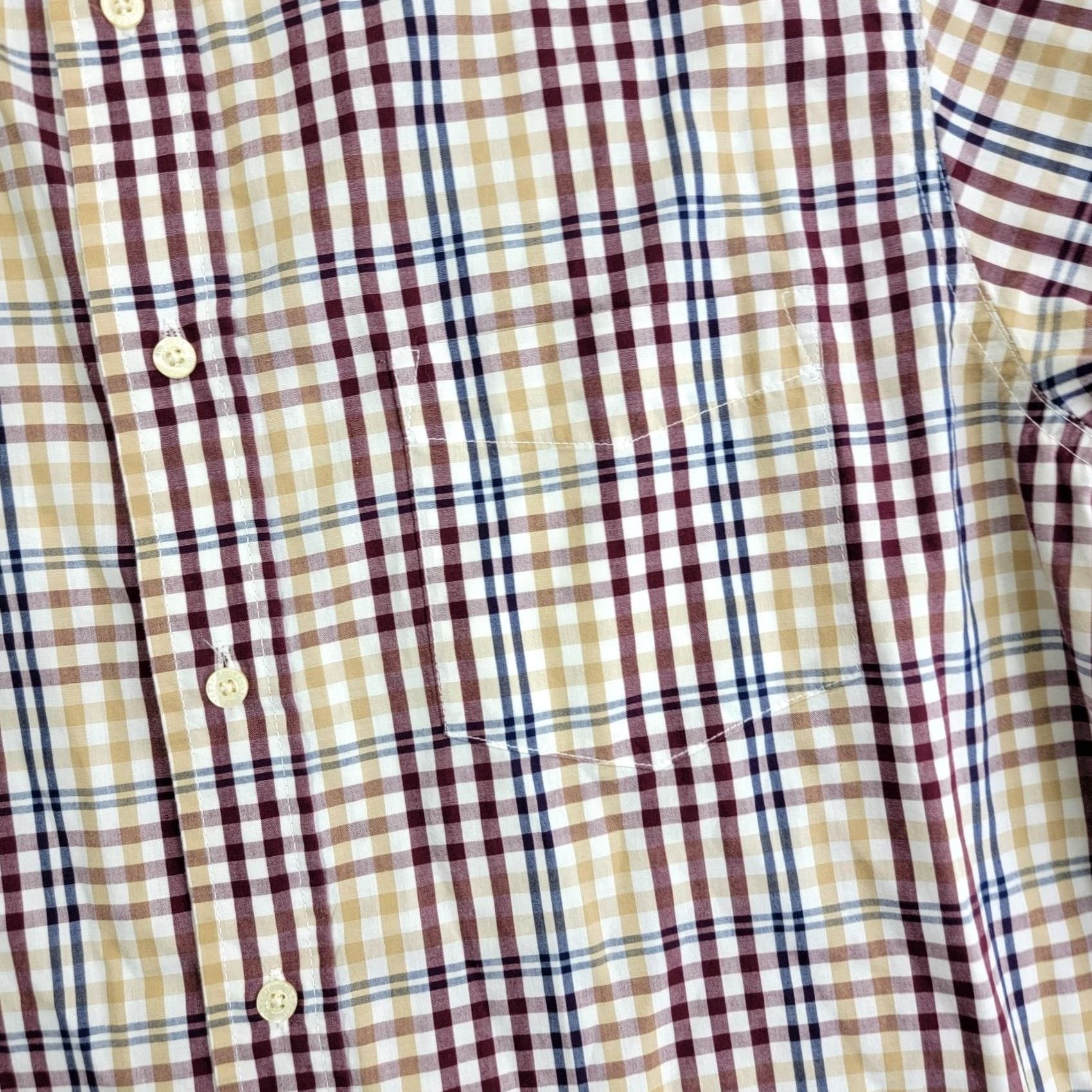 Haggar Haggar Shirt Mens Large Plaid Button-Front Long Sleeve Burgundy Tan Multicolor Casual Shirt Size US L / EU 52-54 / 3 - 2 Thumbnail