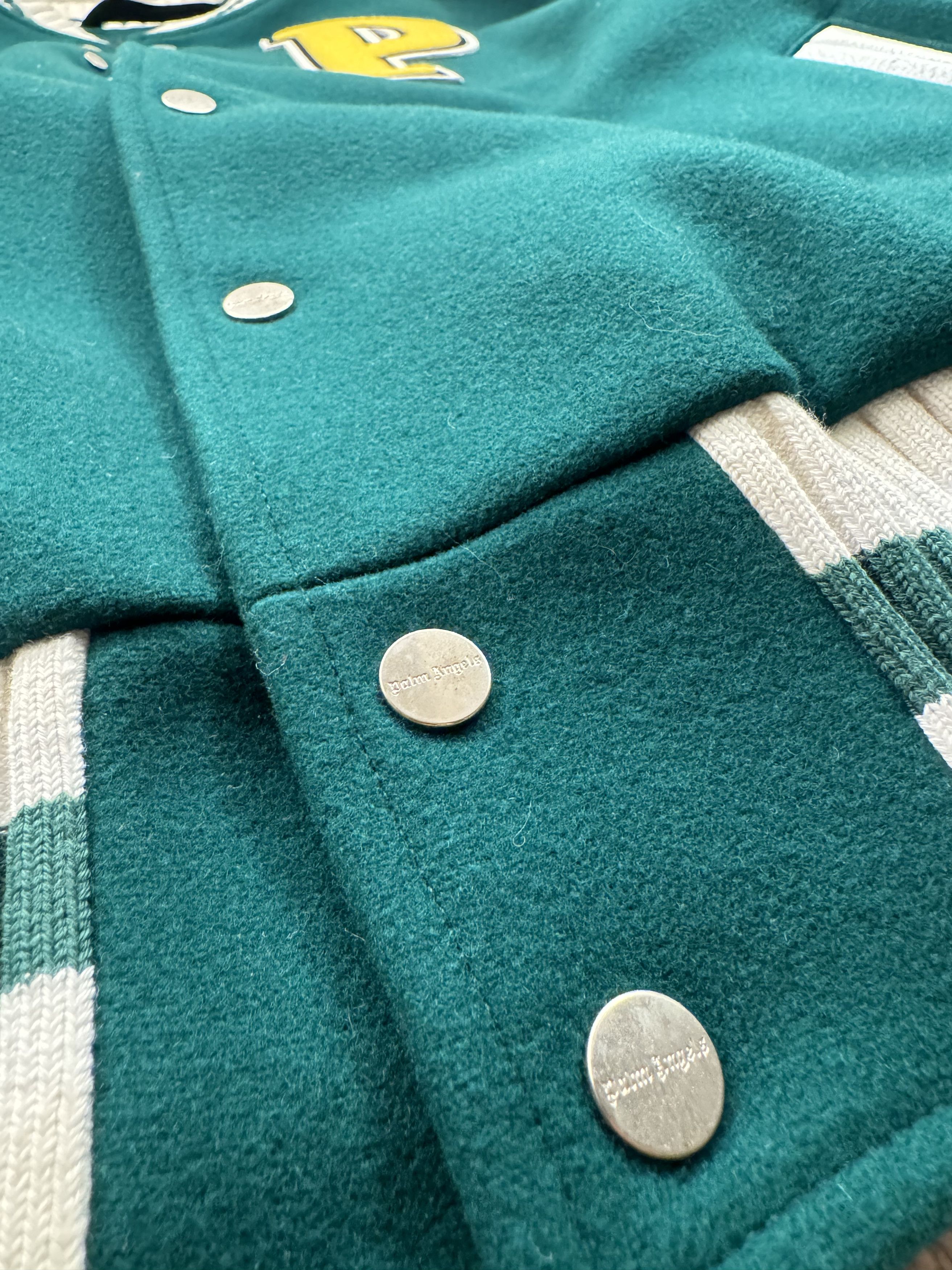 Palm Angels × Vintage 🐻 Palm Angels Green Varsity Jacket Size US L / EU 52-54 / 3 - 2 Thumbnail
