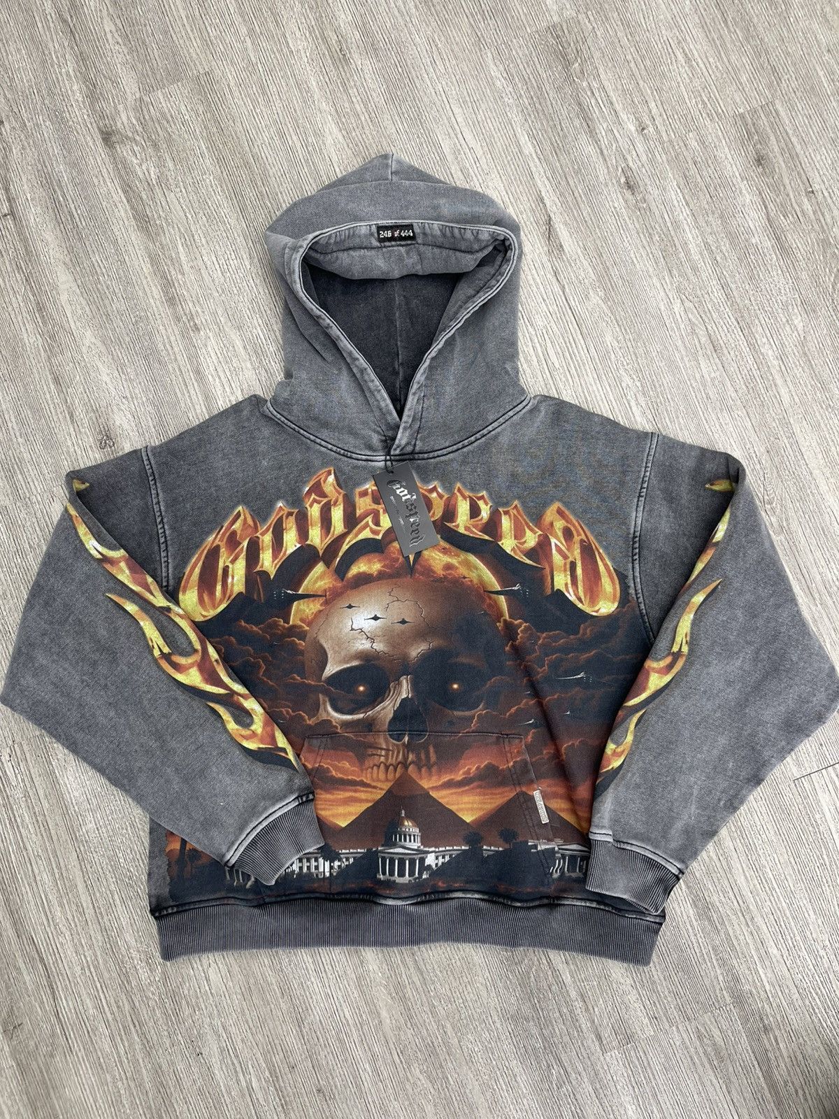 Godspeed Godspeed “Echoes Of empire” hoodie (grey/orange) Size US S / EU 44-46 / 1 - 1 Thumbnail