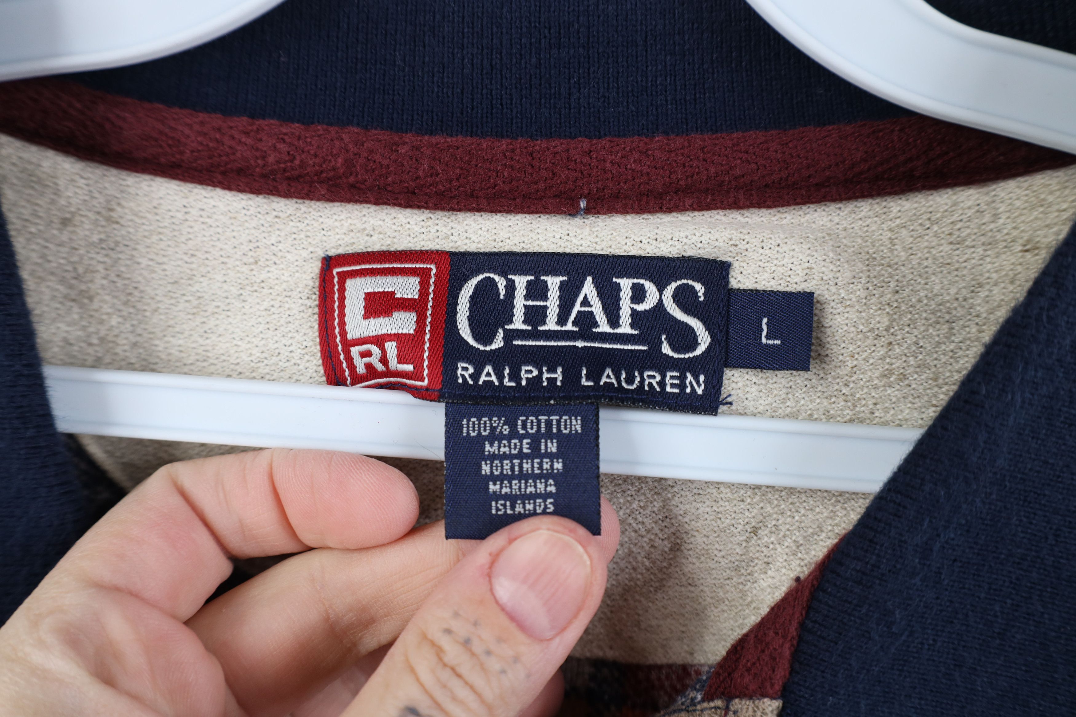 Polo Ralph Lauren Vintage 90s Chaps Ralph Lauren long Sleeve Rugby Polo Plaid Size US L / EU 52-54 / 3 - 5 Thumbnail