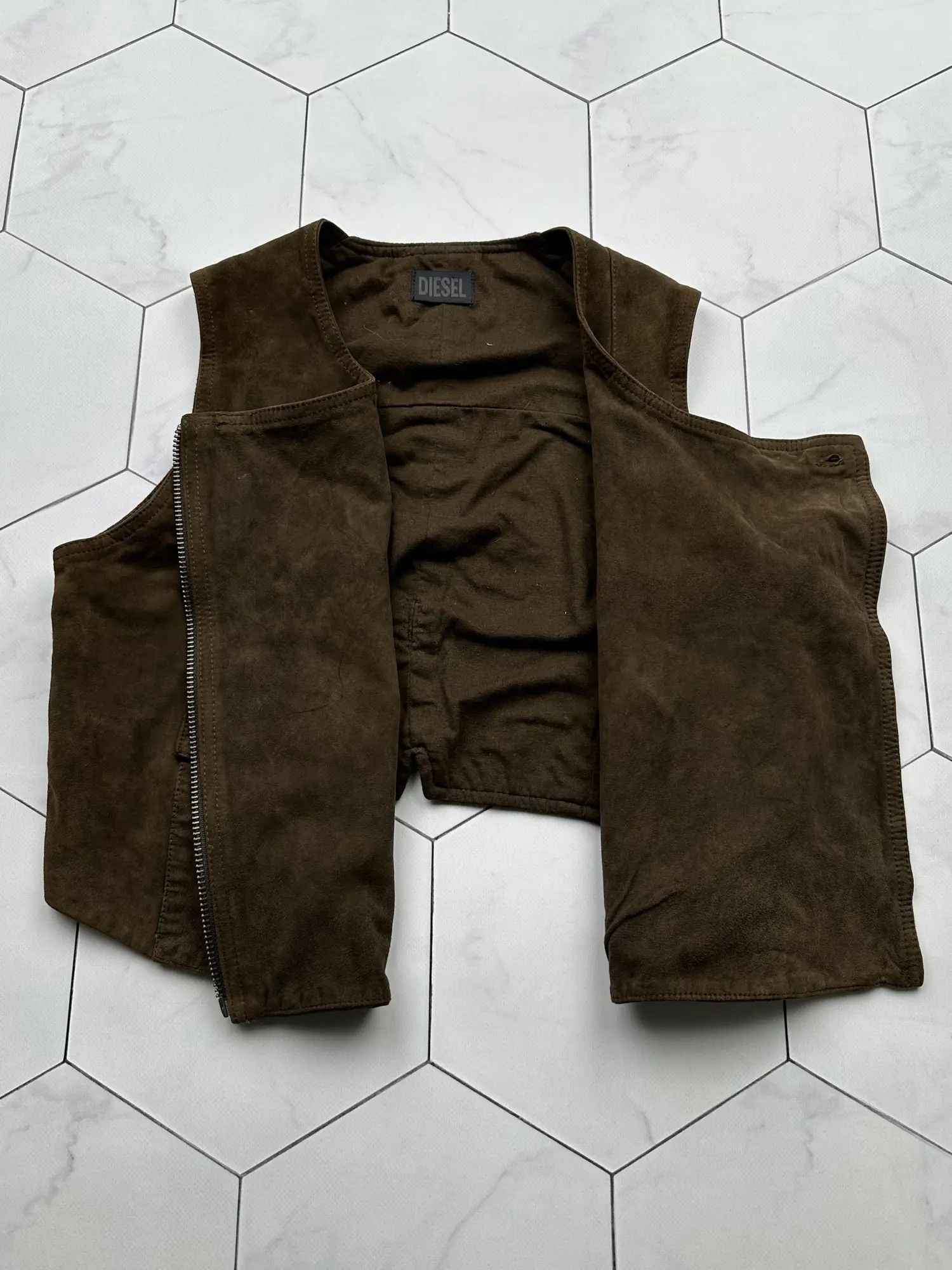 Diesel Diesel Vintage Suede Leather With Zipped Vest (B243) Size S / US 4 / IT 40 - 6 Thumbnail
