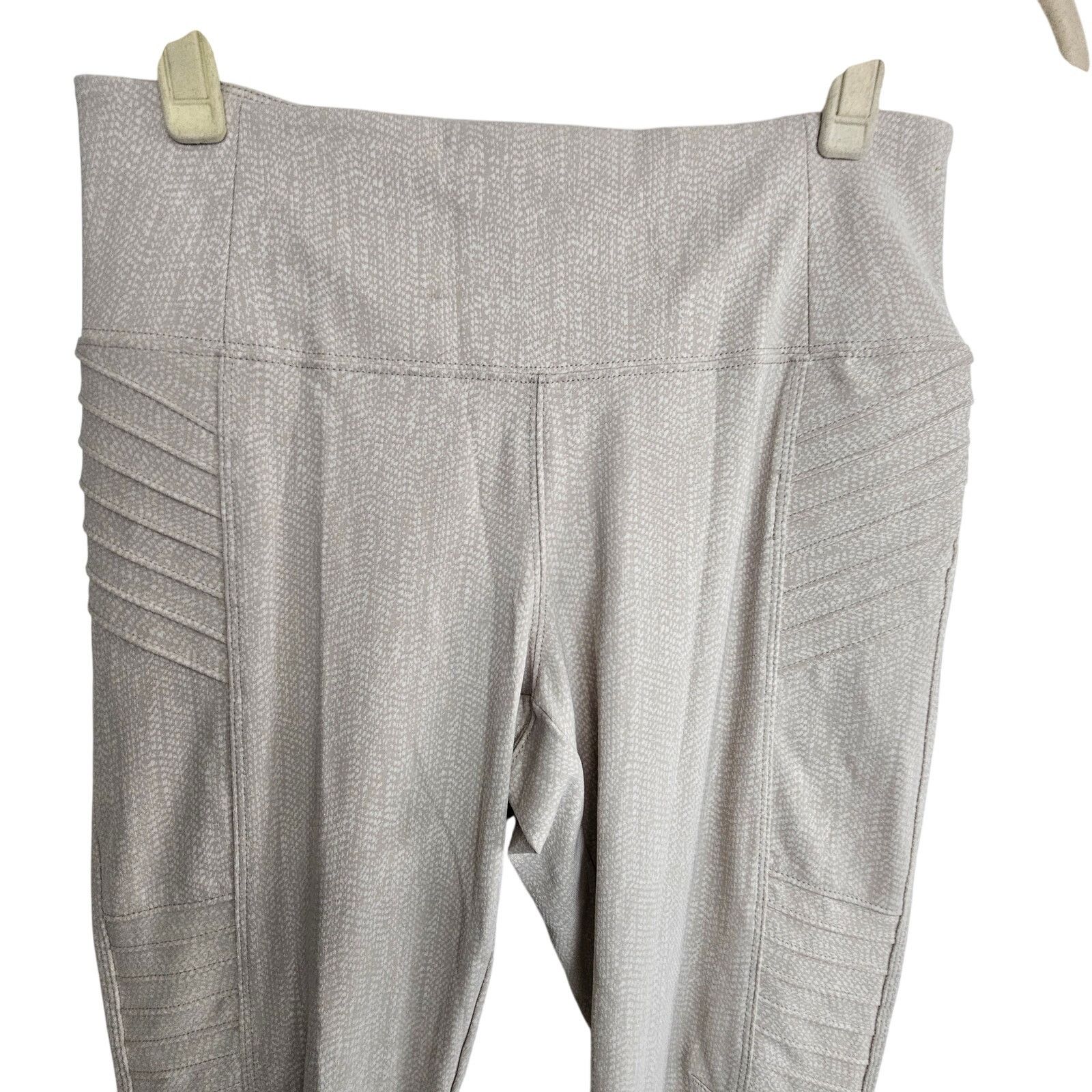 Athleta Athleta Leggings Women M Tan Delancey Textured Moto Tight Size 29" - 2 Thumbnail