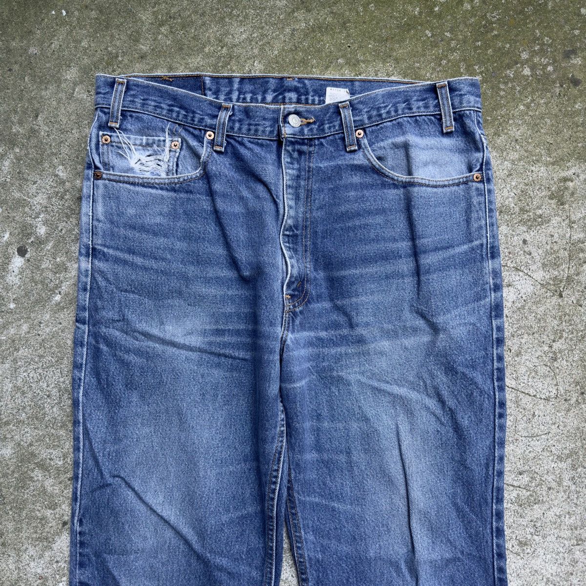 Levi's VINTAGE 90s LEVI'S 517 BOOT CUT FADED DENIM JEANS Size US 38 / EU 54 - 3 Thumbnail