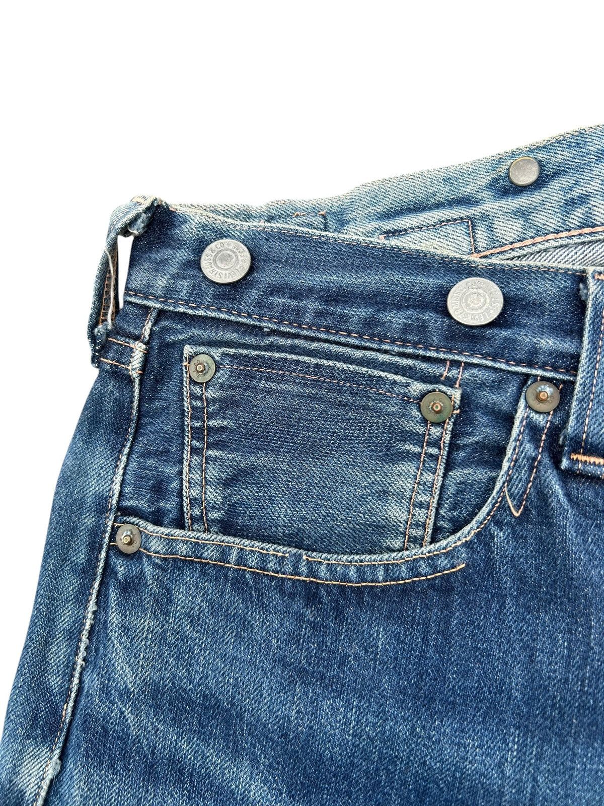Kapital Vintage Levis Big E Selvedge Buckle Back Thrashed Denim Jean Size US 30 / EU 46 - 7 Thumbnail