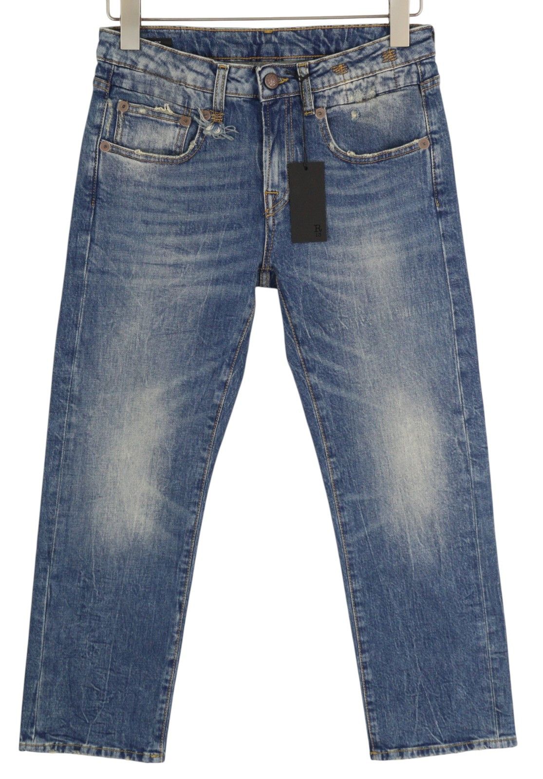 R13 BOY STRAIGHT 26 Cropped Ankle Length Blue Kelly 84453 Size 26" / US 2 / IT 38 - 1 Thumbnail