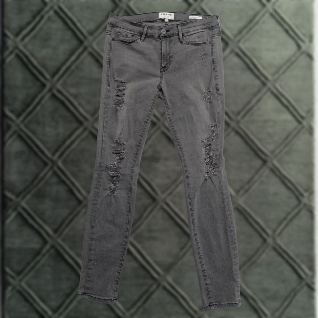 Frame FRAME Jeans Womens Size 30 Gray Le Skinny de Jeanne Stretch Distressed Size 30" / US 8 / IT 44 - 1 Thumbnail