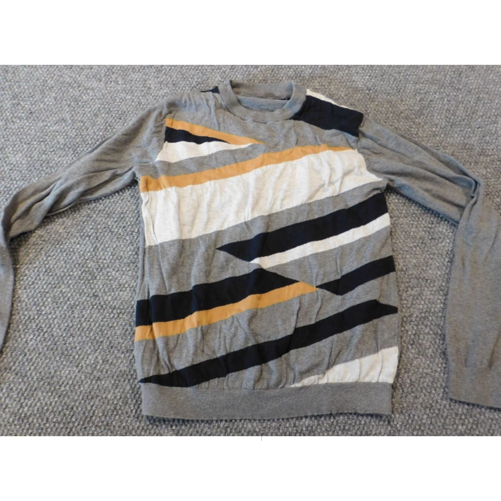 Sean John Sean John Mens Sweater Crew Neck Pullover M Gray Cotton Knit Stretch Size US M / EU 48-50 / 2 - 2 Thumbnail