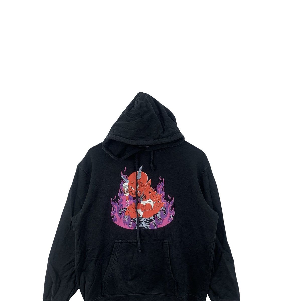Anime Vintage DEMON FLAME AMINE Graphic Hoodie Streetwear Size US XL / EU 56 / 4 - 2 Thumbnail
