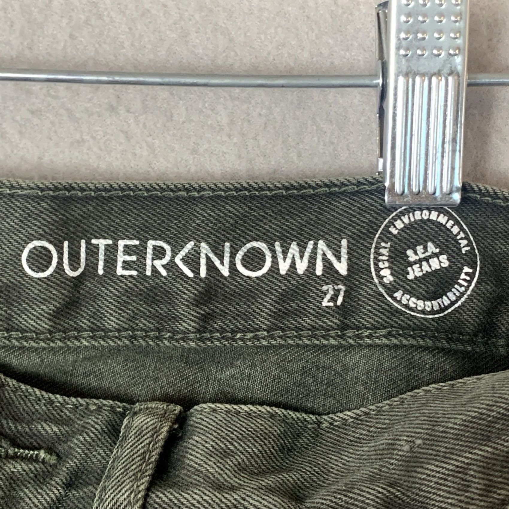 Outerknown Outerknown Jeans Women 27 Green Dune High Rise Slim Fit Y2K Minimalist Jeans Size 27" / US 4 / IT 40 - 3 Thumbnail