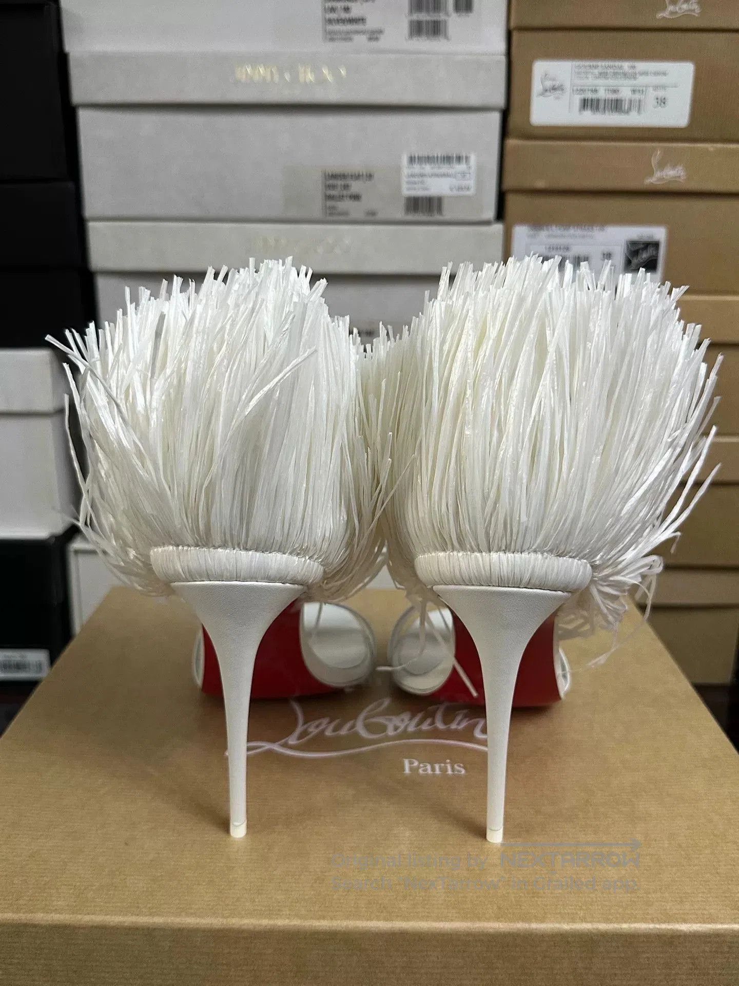 Christian Louboutin Christian Louboutin White Red Sole Heels. Size US 7.5 / IT 37.5 - 3 Thumbnail