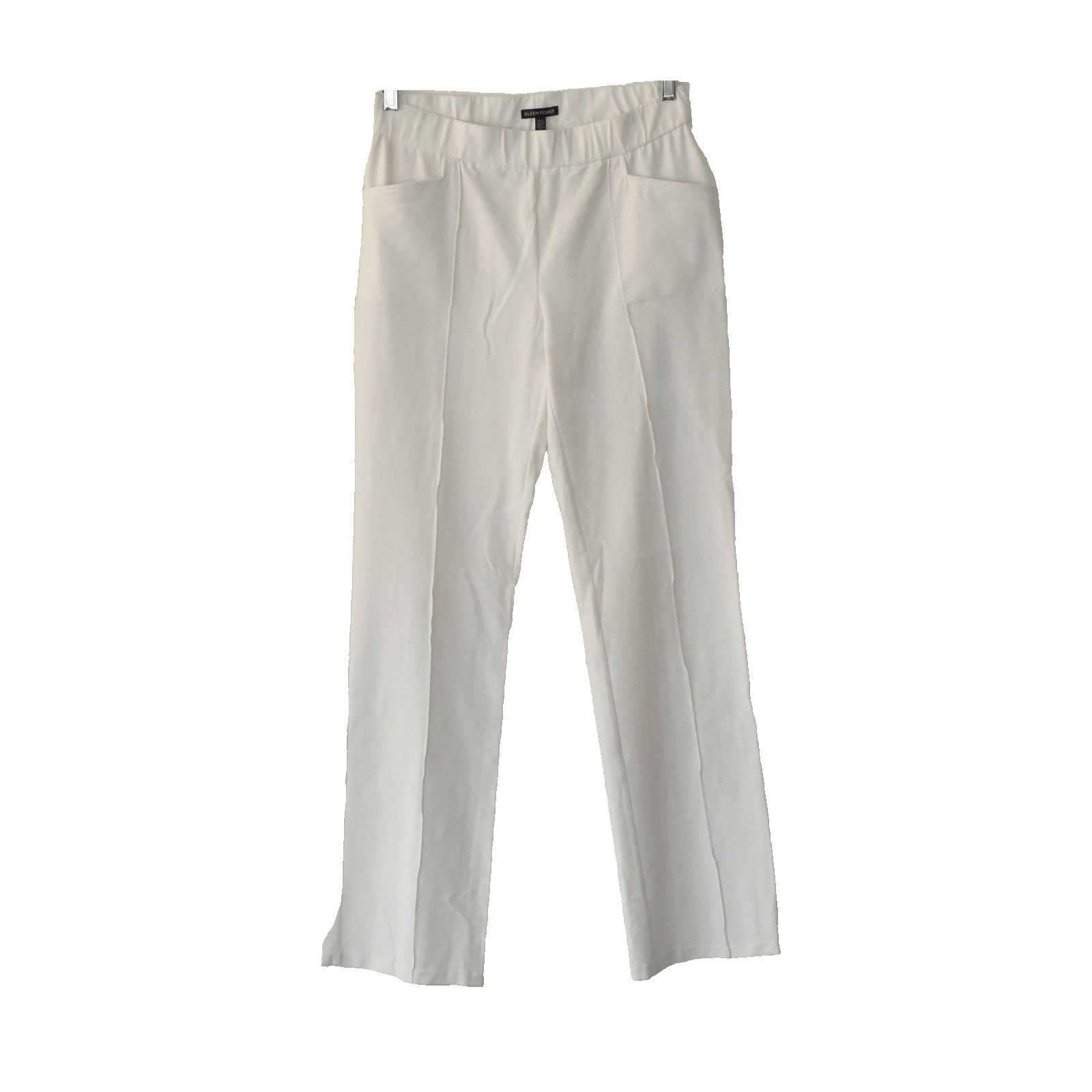 Eileen Fisher EILEEN FISHER Cream Viscose Elastic Waistband Pants Sz S Size 30" / US 8 / IT 44 - 1 Thumbnail