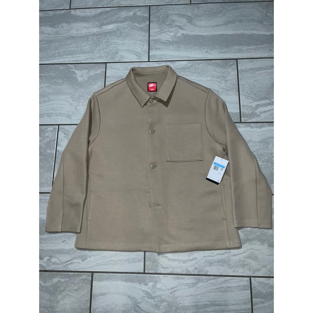 image of Nike Sportswear Tech Fleece Men's Shacket Khaki S& M& L New in Brown (Size Small)