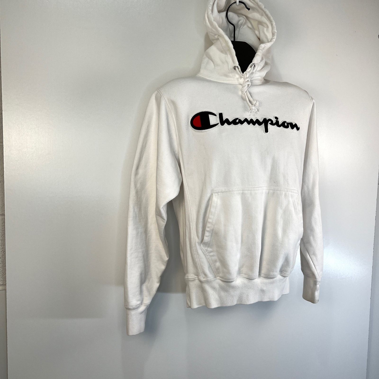 Champion Champion Reverse Weave White Hoodie Logo Script Spellout Size US S / EU 44-46 / 1 - 4 Thumbnail