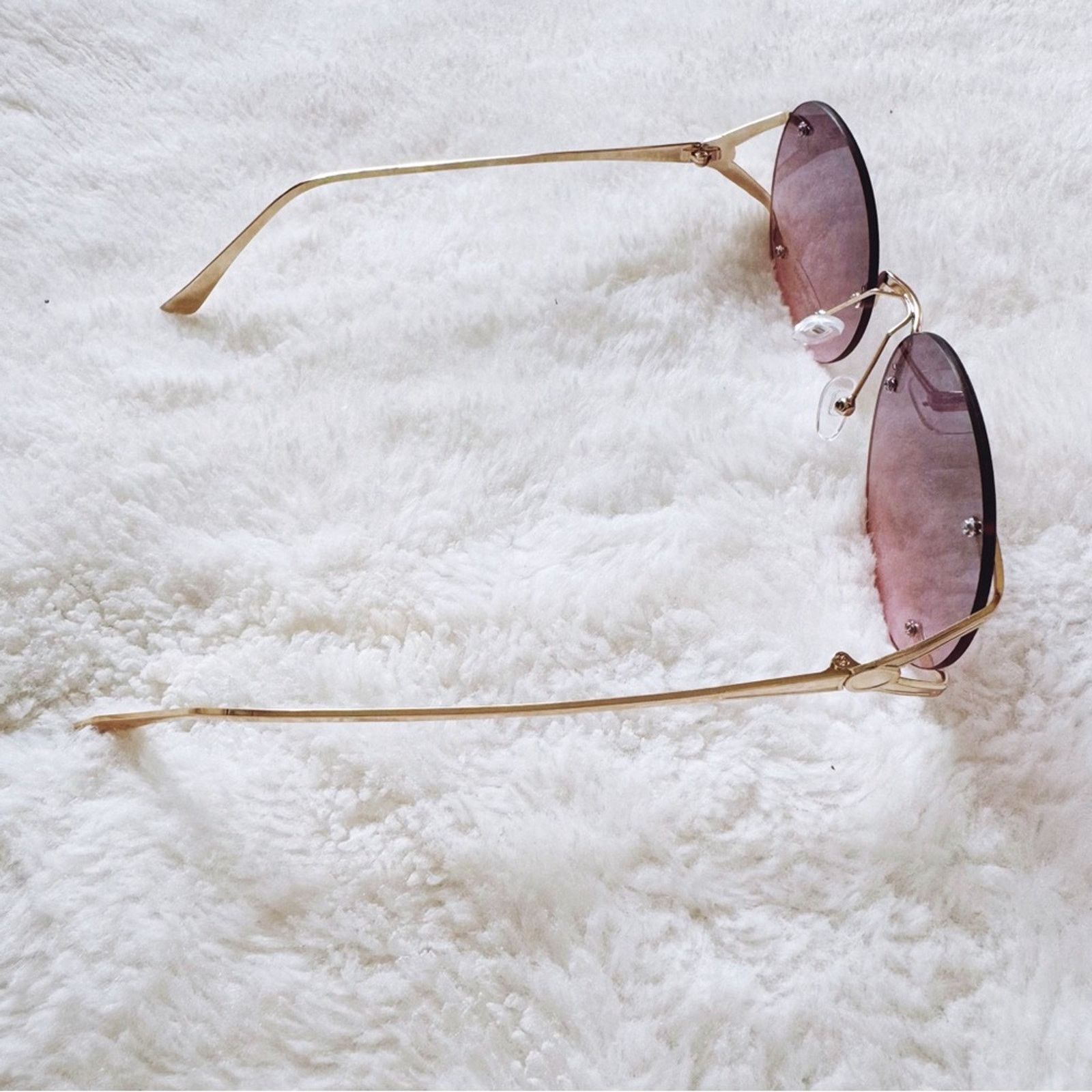 Other Ruth Clear Purple Round Metal Sunglasses Size ONE SIZE - 7 Thumbnail
