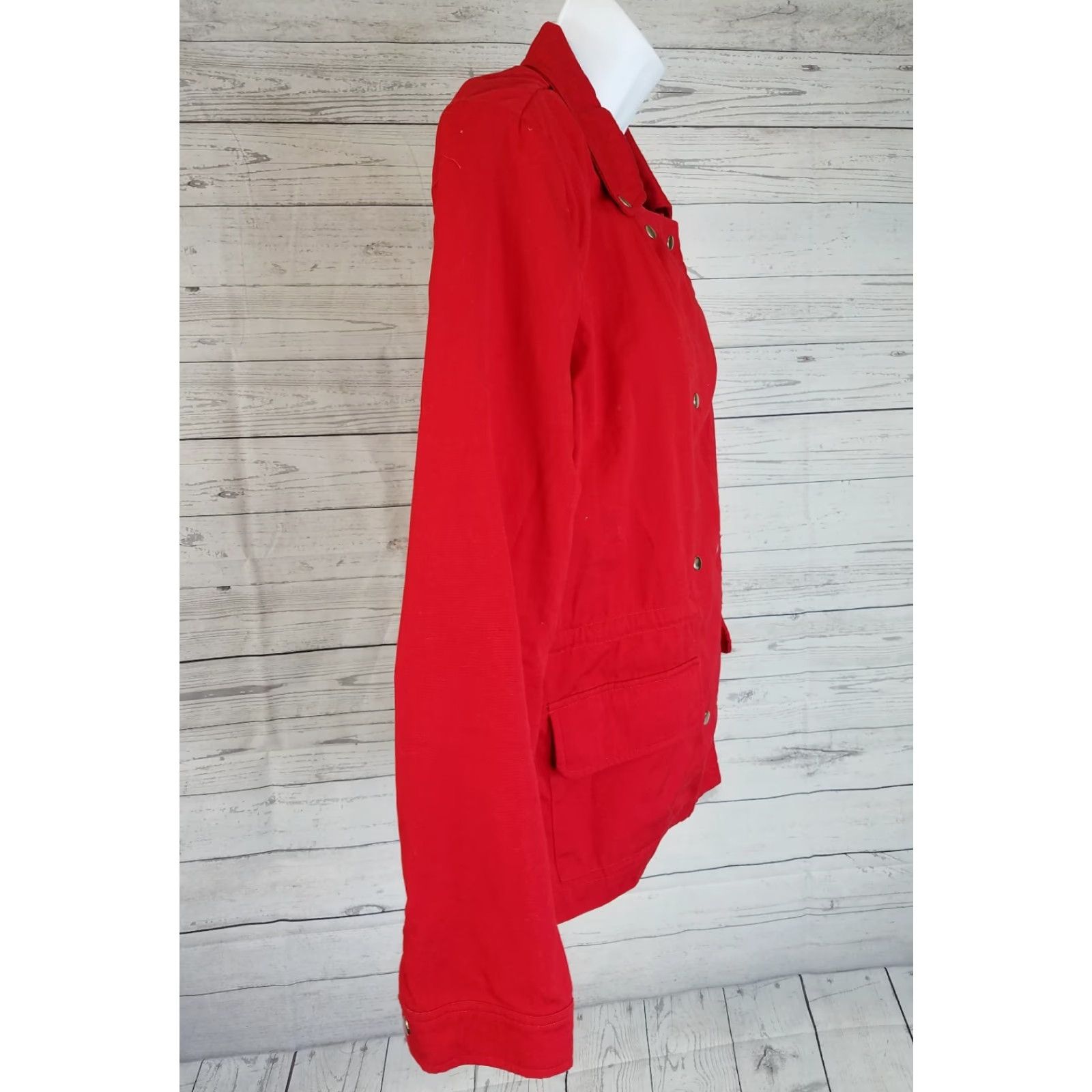 Market Market & Spruce Jacket Women M Red Cotton Snap Closure Vintage? No. Suva Cargo Jacket Medium Red Cotton Snap Closure Fashion Coat Size M / US 6-8 / IT 42-44 - 3 Thumbnail