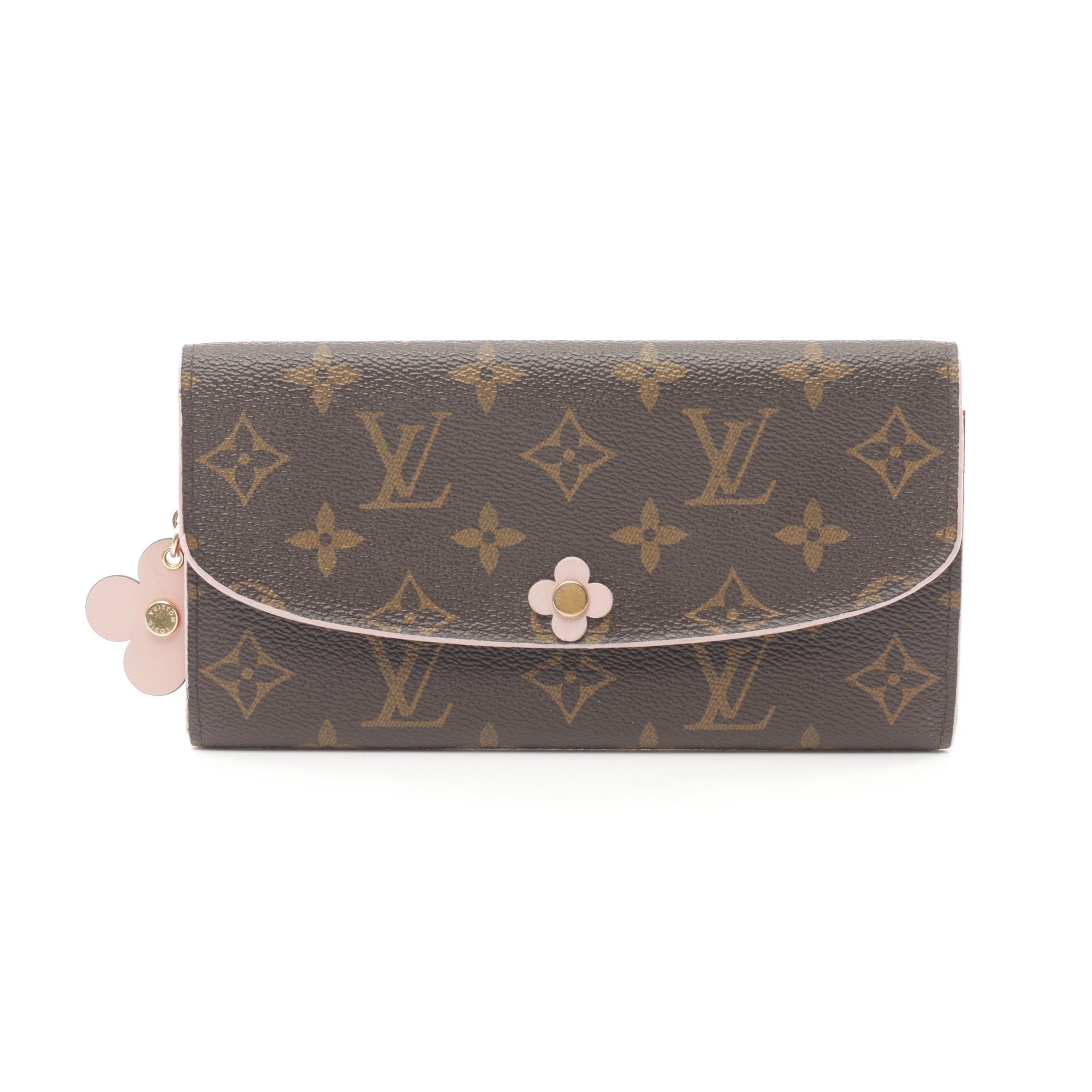 Louis Vuitton Louis Vuitton Portefeuil Emily Monogram Rose Ballerine Bi-Fold Long Wallet Leather Brown Pink Size ONE SIZE - 1 Thumbnail