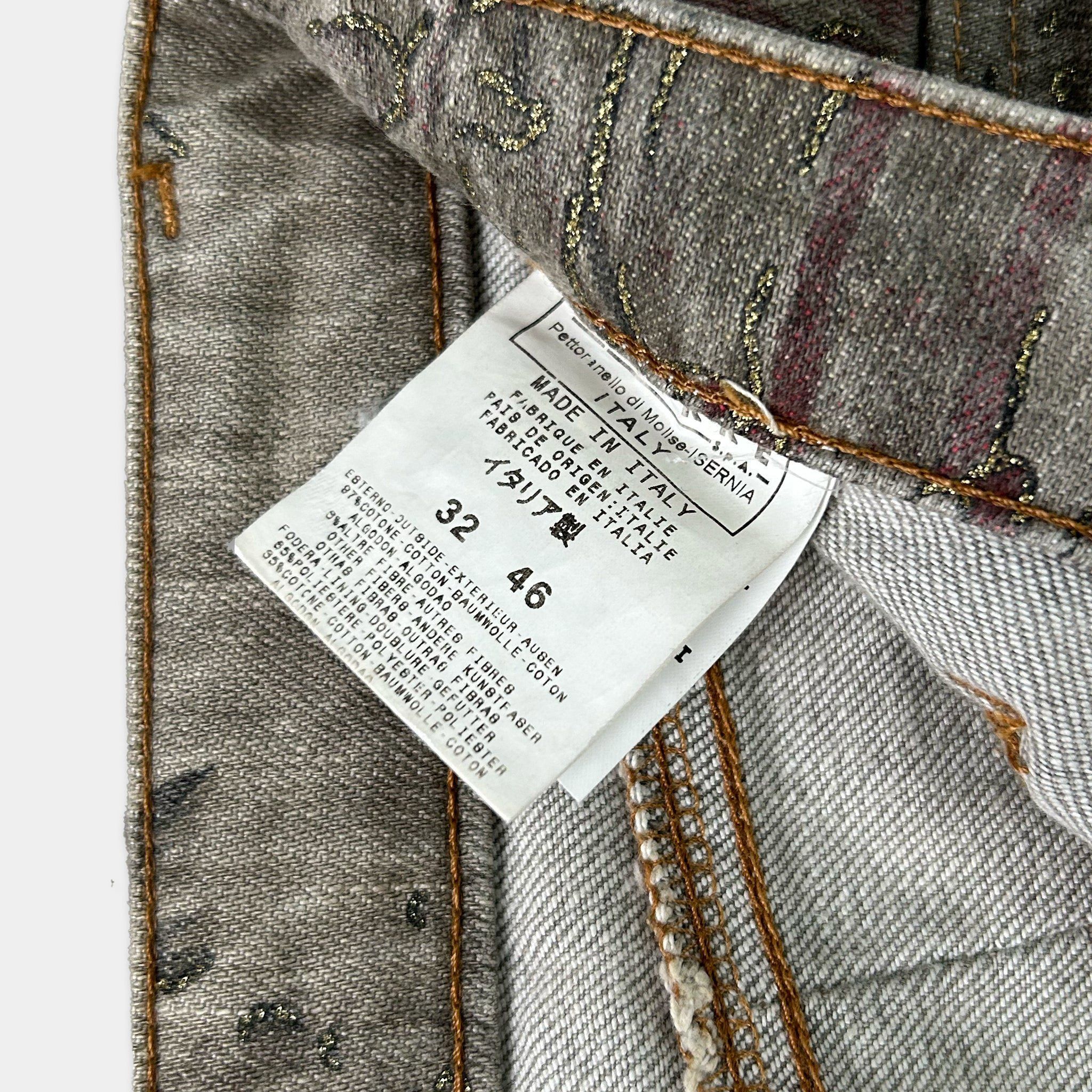 Just Cavalli Just Cavalli Floral Print Flared Jeans Blue Size US 30 / EU 46 - 6 Thumbnail