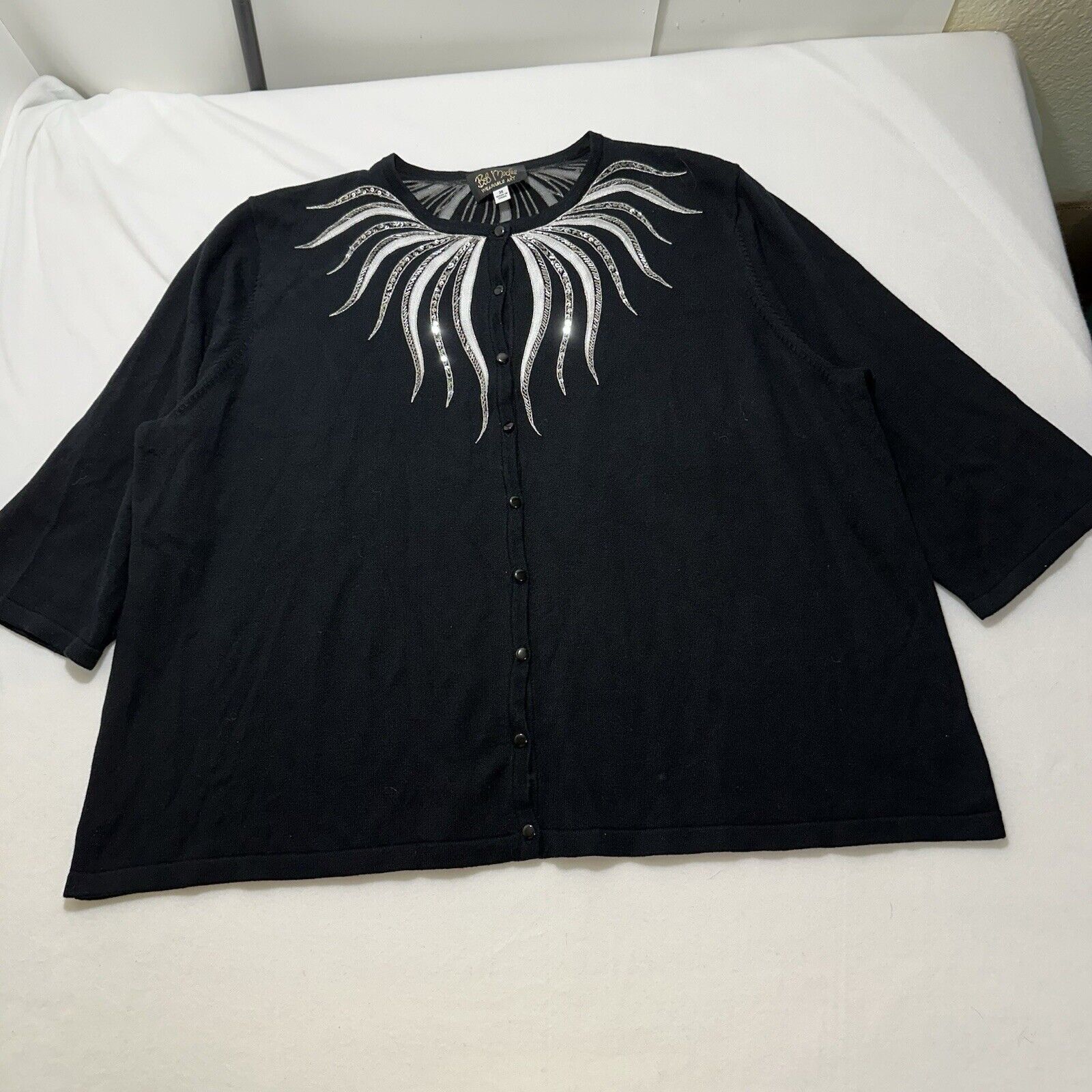 Bob Mackie Bob Mackie Wearable Art 3X Button Front Cardigan Sweater Size 3XL / US 20-22 - 1 Thumbnail