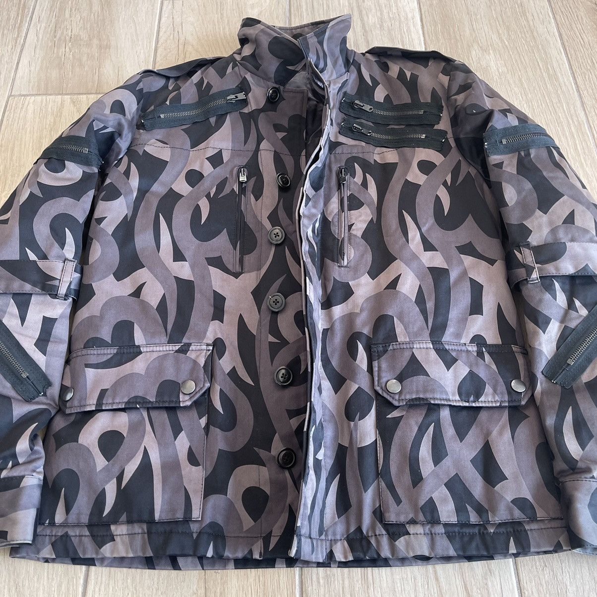 Number (N)ine AW2004 'Give Peace A Chance' Tribal Heart Camo Down Jacket Size US M / EU 48-50 / 2 - 3 Thumbnail